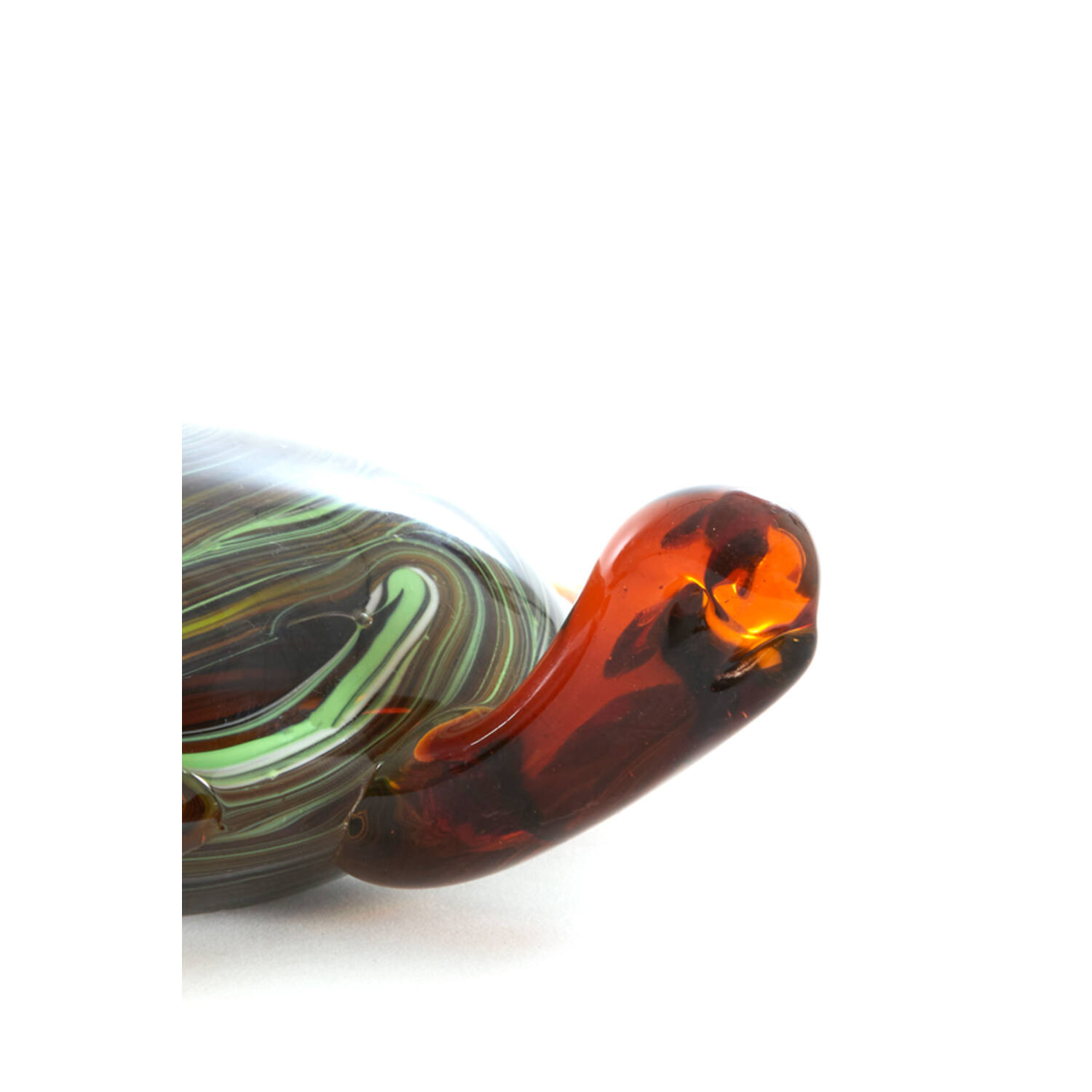 Ornament 19x16x7 cm TURTLE glass amber+green