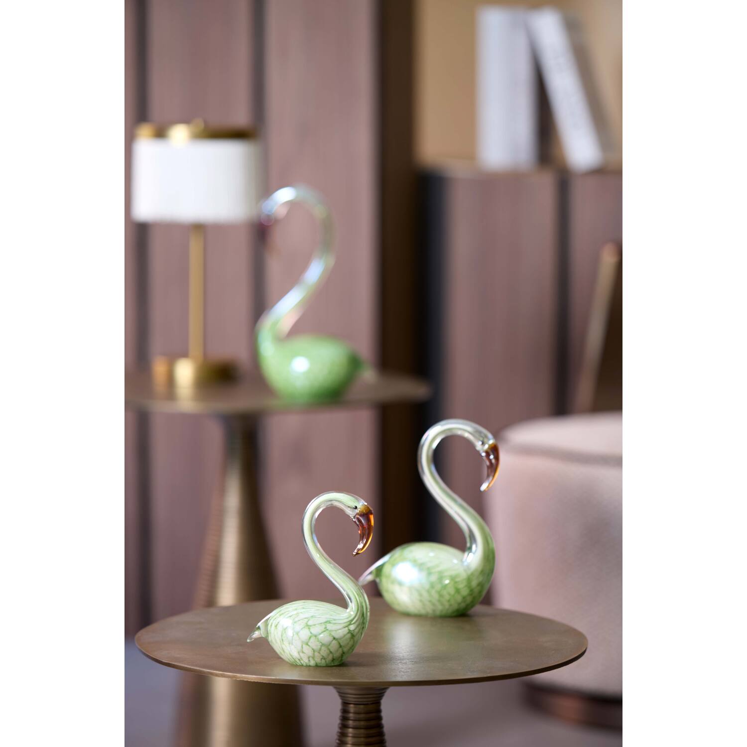 Ornament 12x7x17 cm SWAN glass green