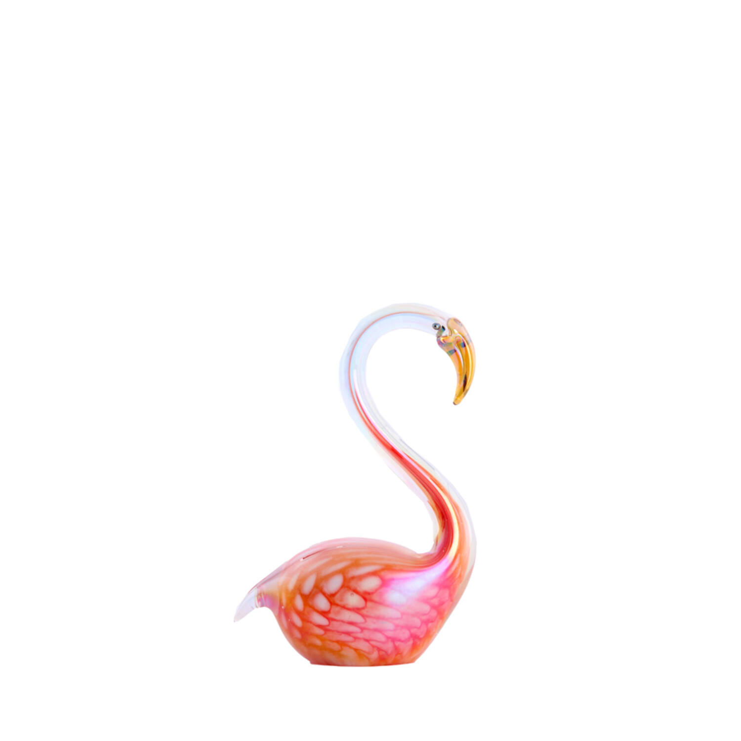 Ornament 12x7x17 cm SWAN glass orange