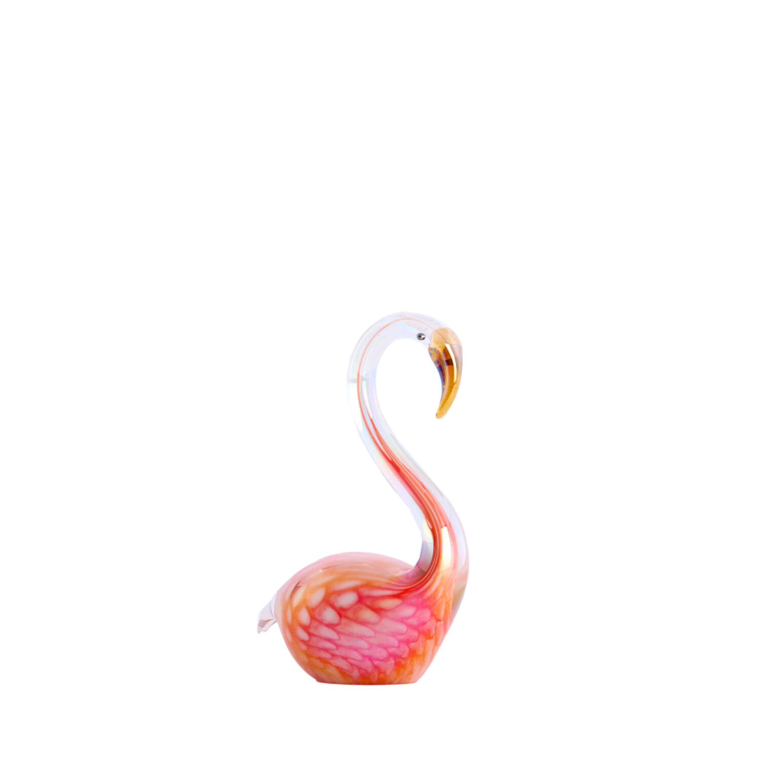 Ornament 12x7x17 cm SWAN glass orange