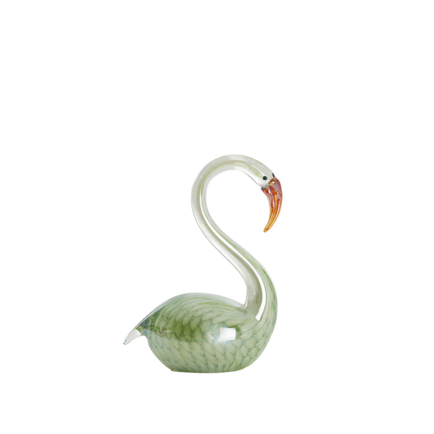 Ornament 13x8x20 cm SWAN glass green