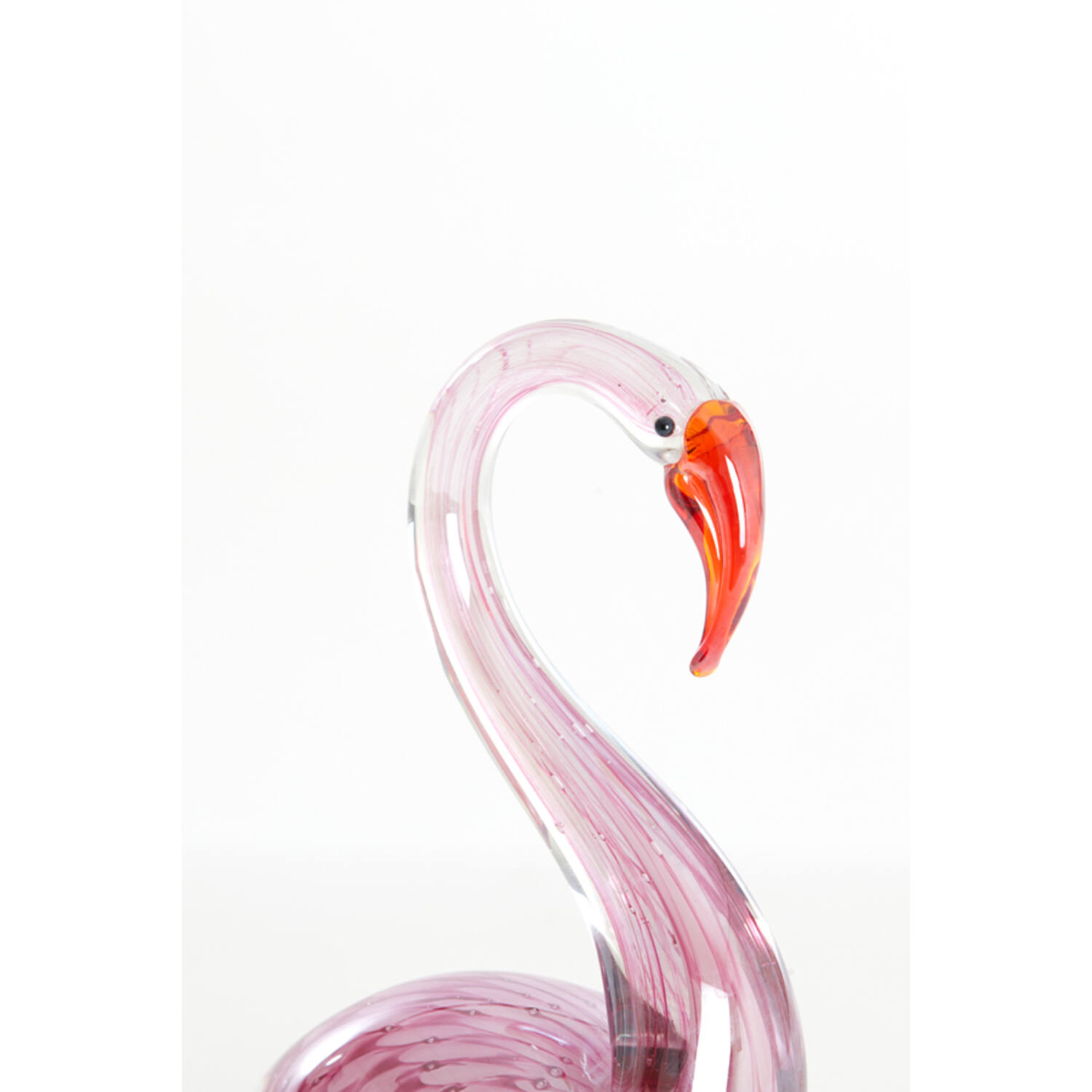Ornament 13x8x20 cm SWAN glas roze