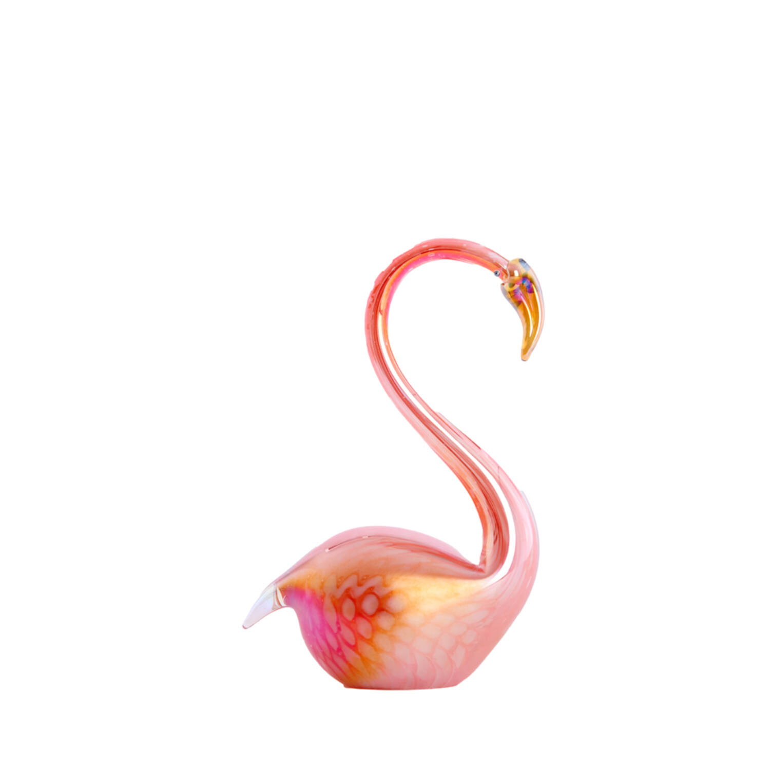 Ornament 13x8x20 cm SWAN glass orange