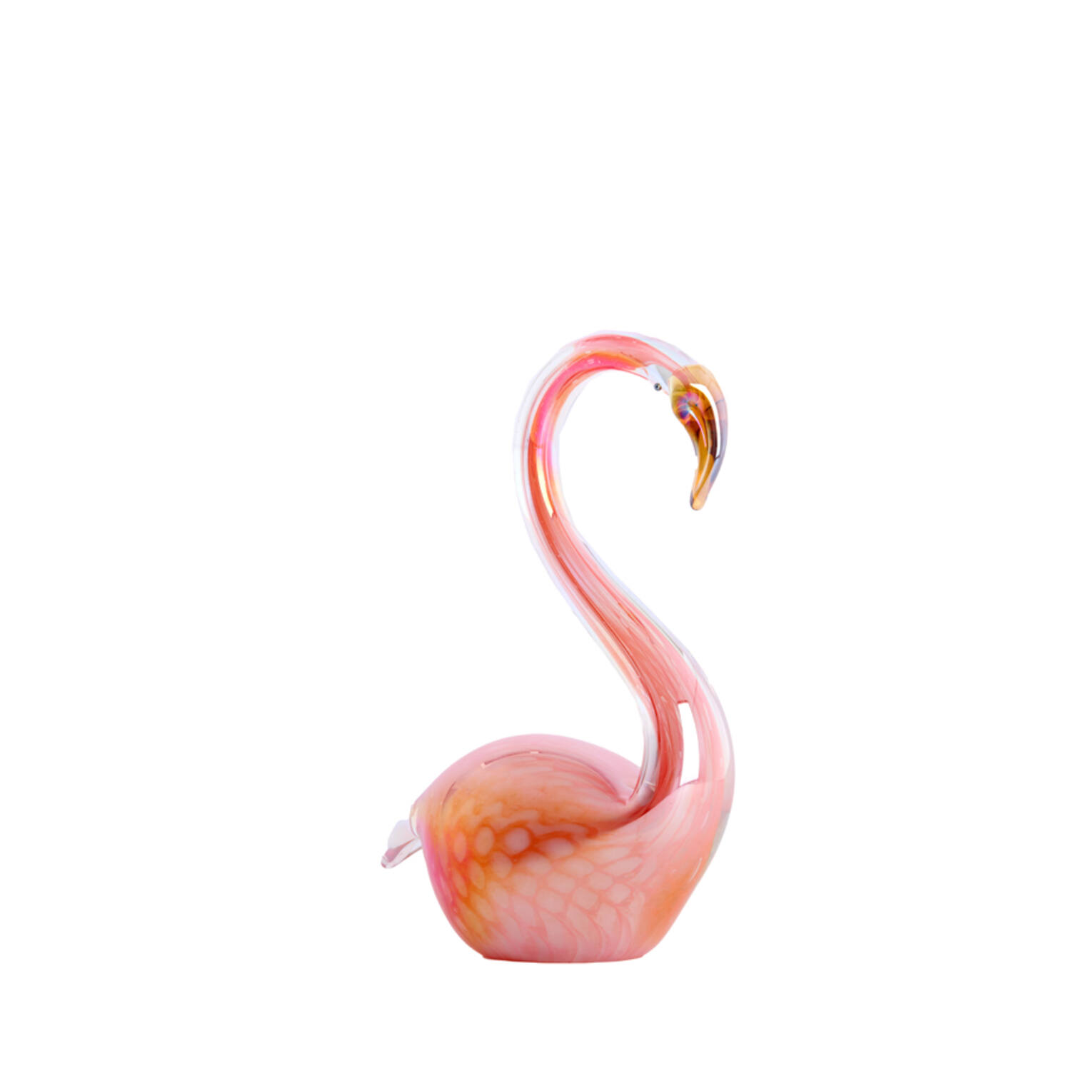 Ornament 13x8x20 cm SWAN glass orange