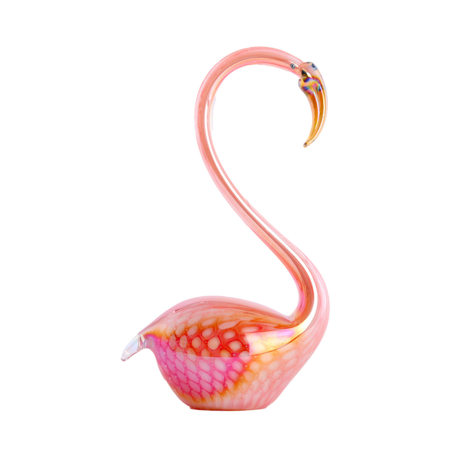 Ornament 17x9,5x29 cm SWAN glas oranje