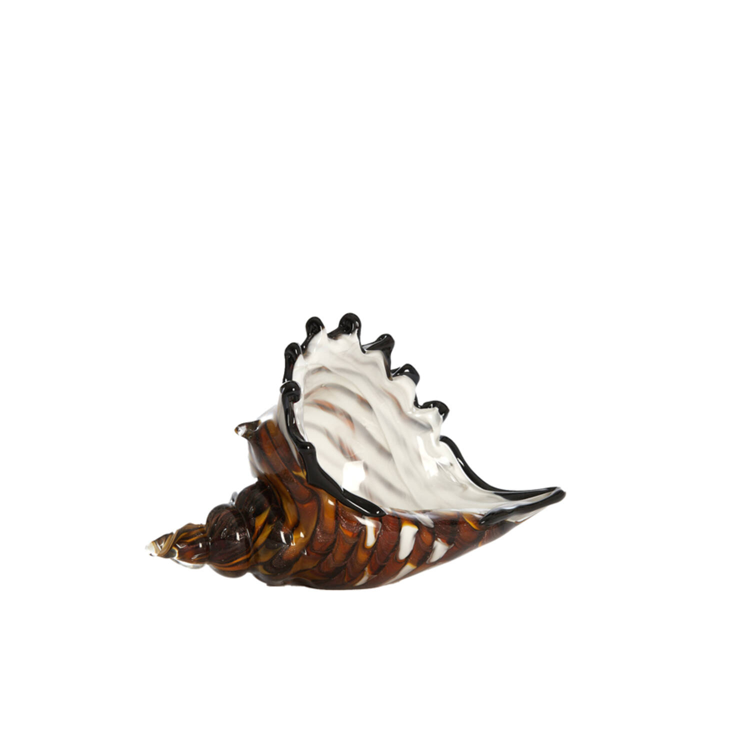 Ornament 22x10x12 cm SHELL glass brown-bronze+white
