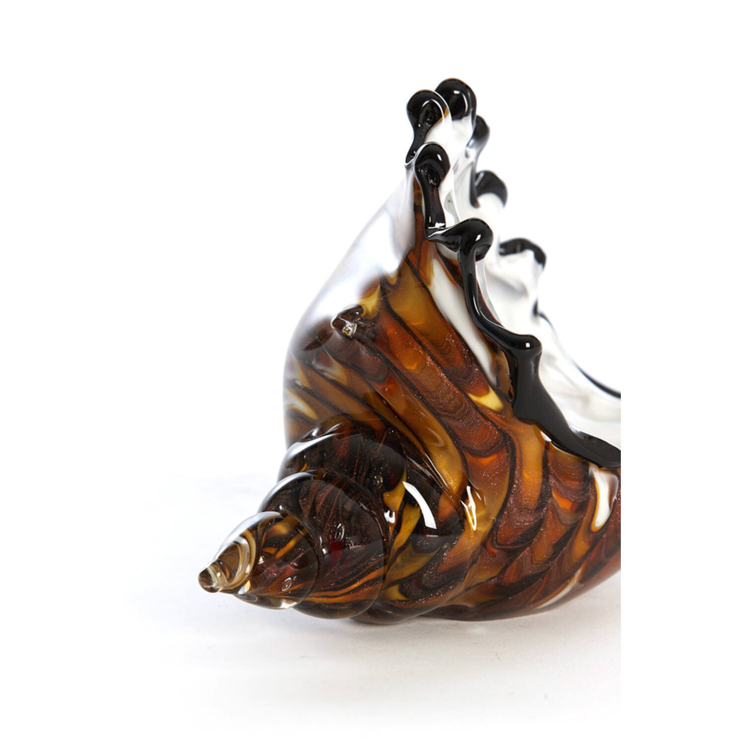 Ornament 22x10x12 cm SHELL glass brown-bronze+white