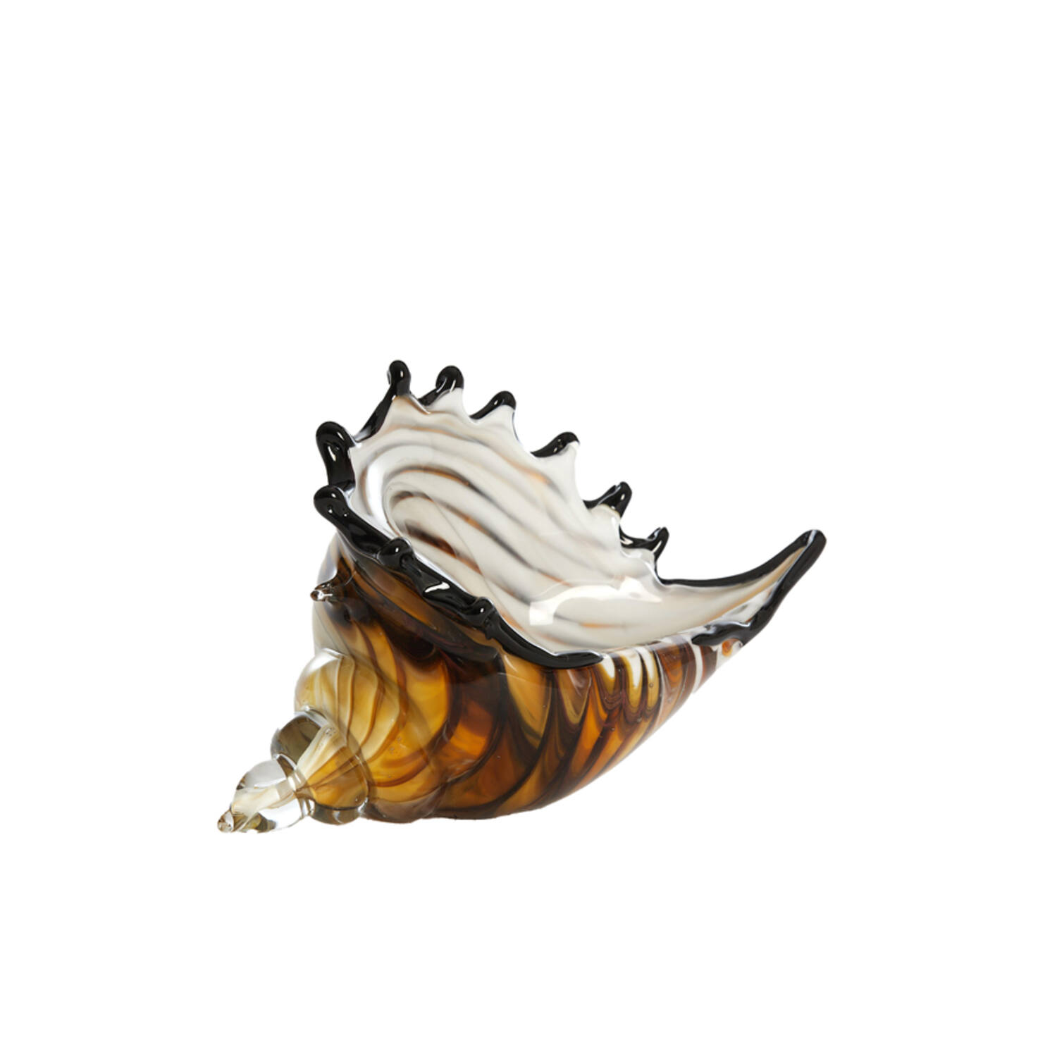 Ornament 28x12x16 cm SHELL glas bruin-brons+wit