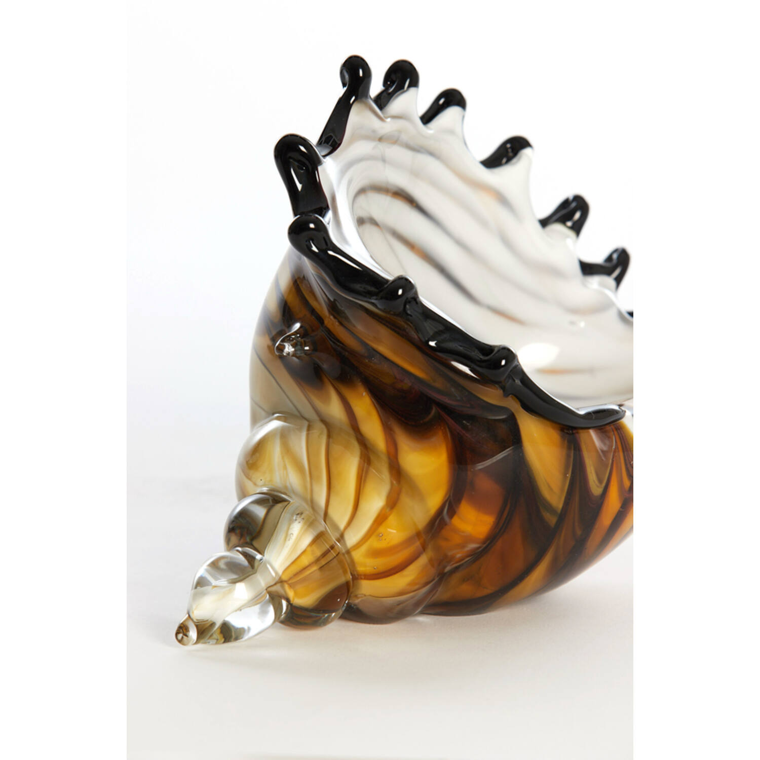 Ornament 28x12x16 cm SHELL glas bruin-brons+wit