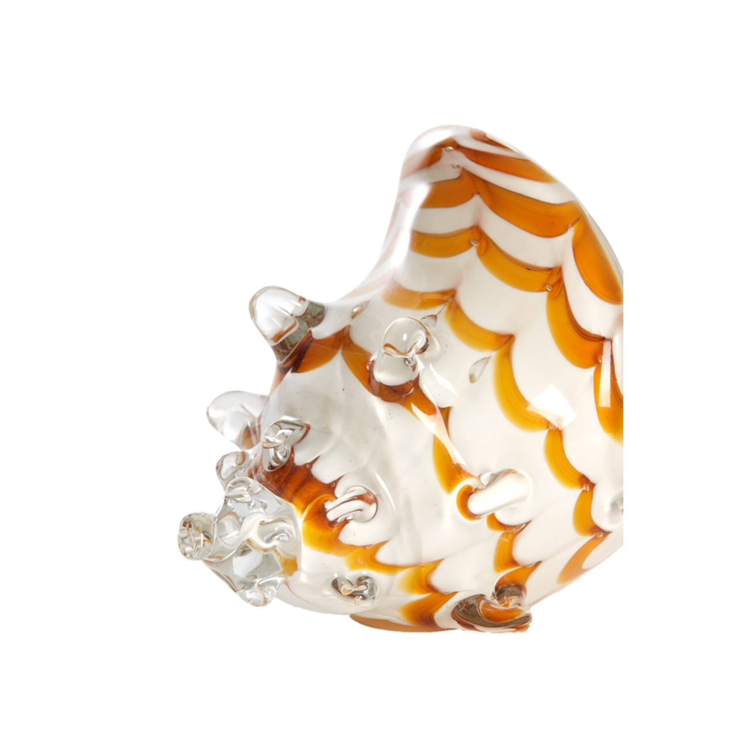 Ornament 28x12x16 cm SHELL glass white+caramel