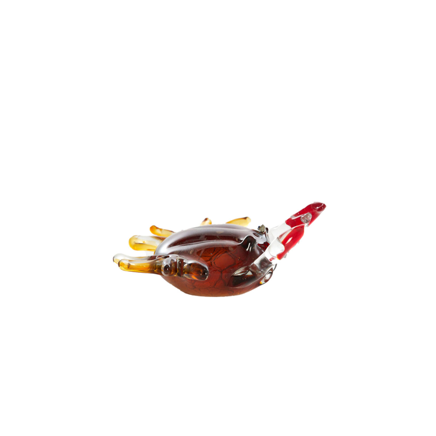 Ornament 20x5x6 cm CRAB glas bruin