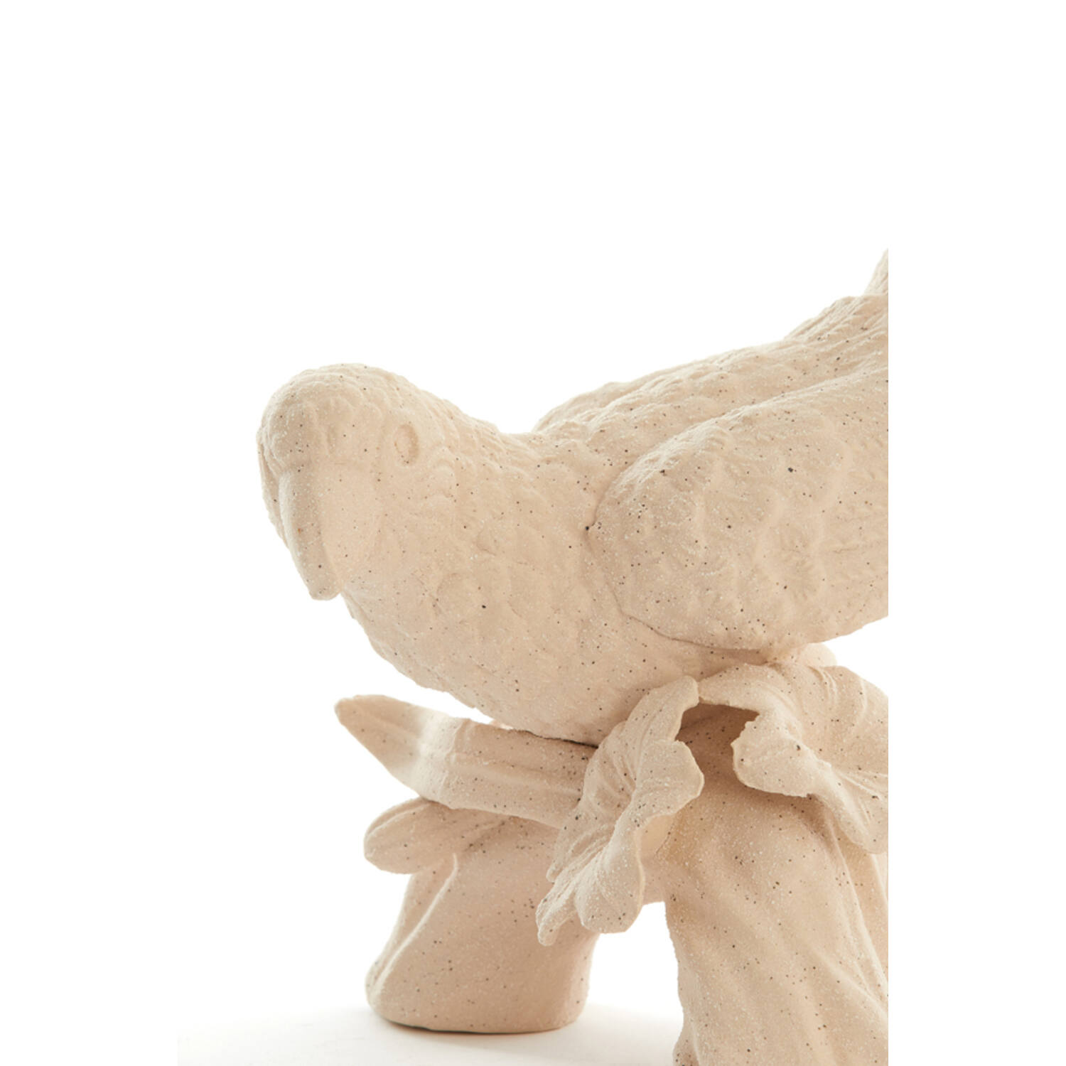 Ornament 21,5x17x35 cm BIRD ceramics matt cream