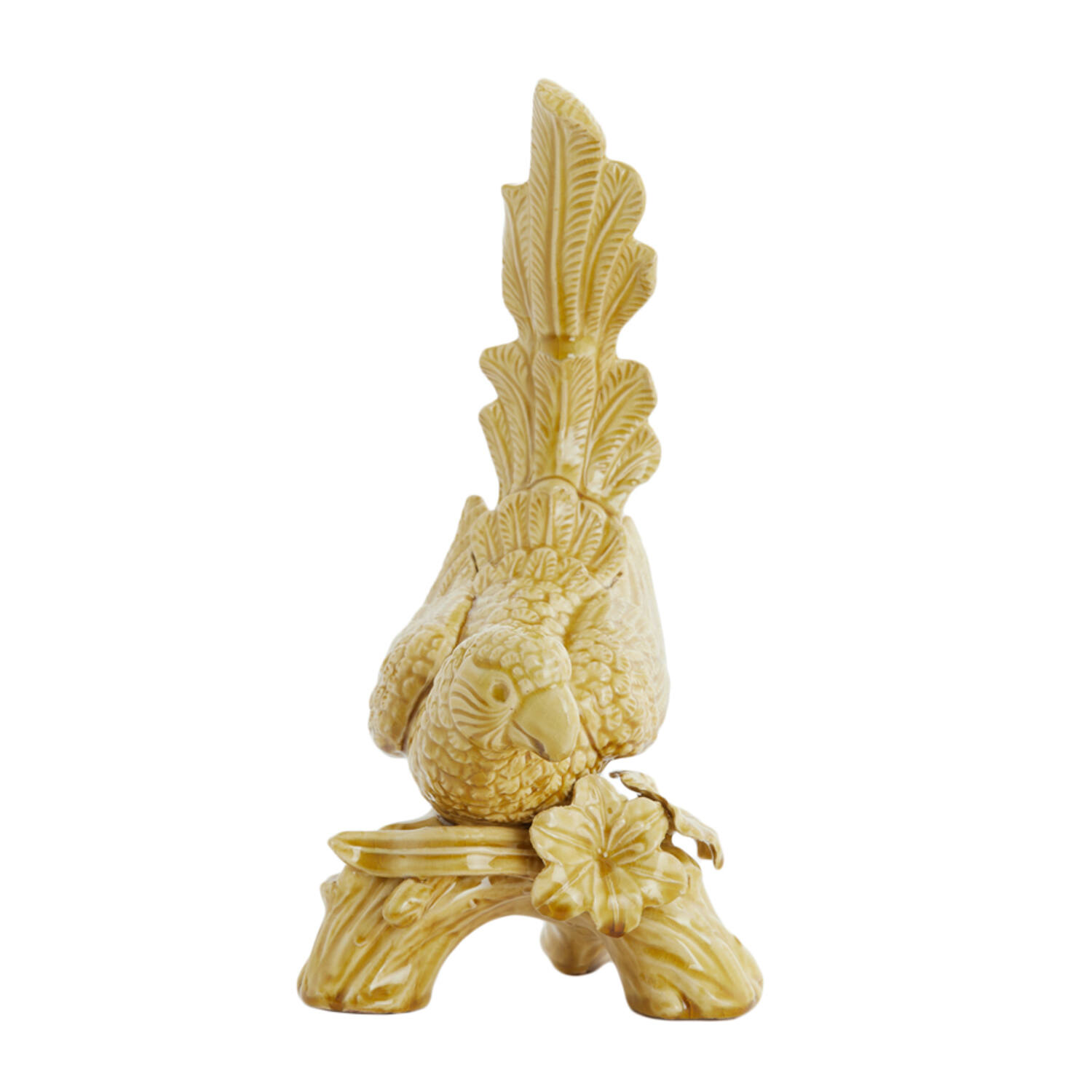Ornament 21,5x17x35 cm BIRD ceramics ocher yellow