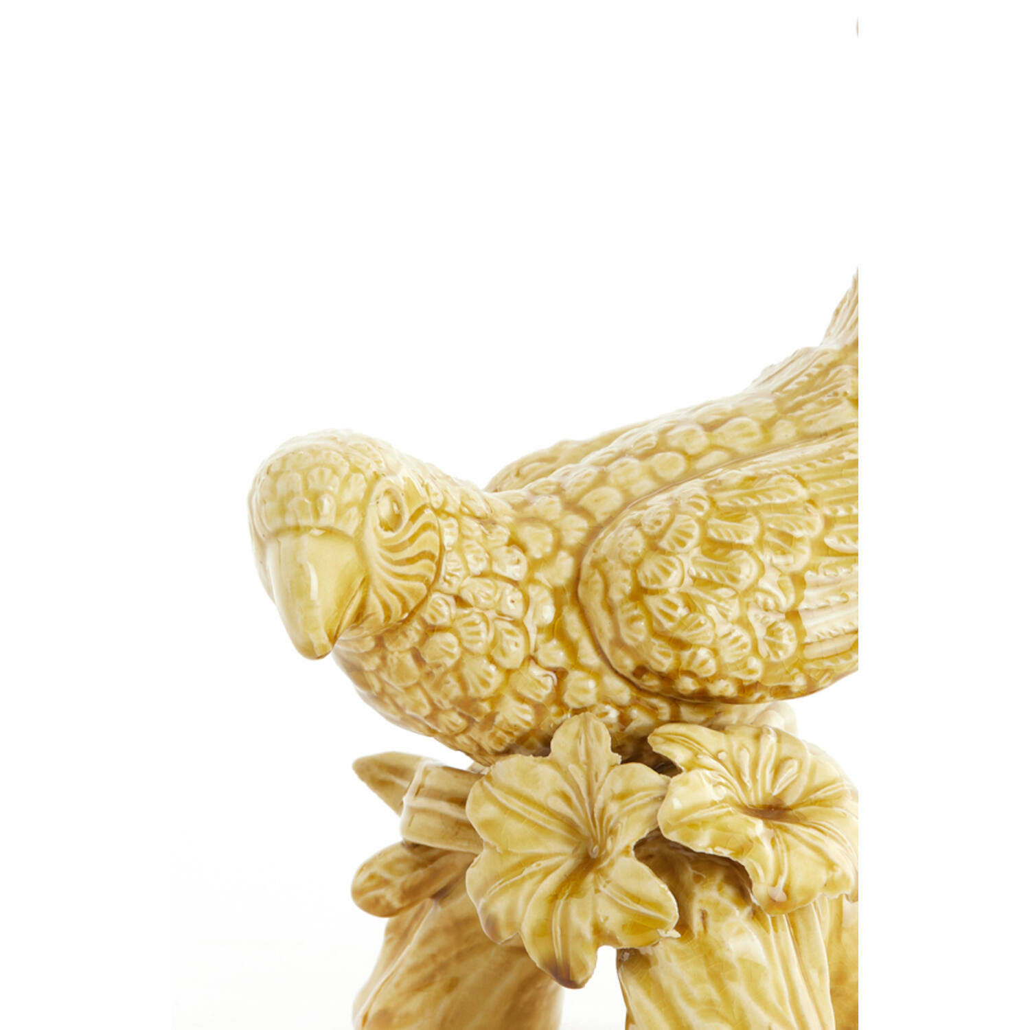 Ornament 21,5x17x35 cm BIRD ceramics ocher yellow