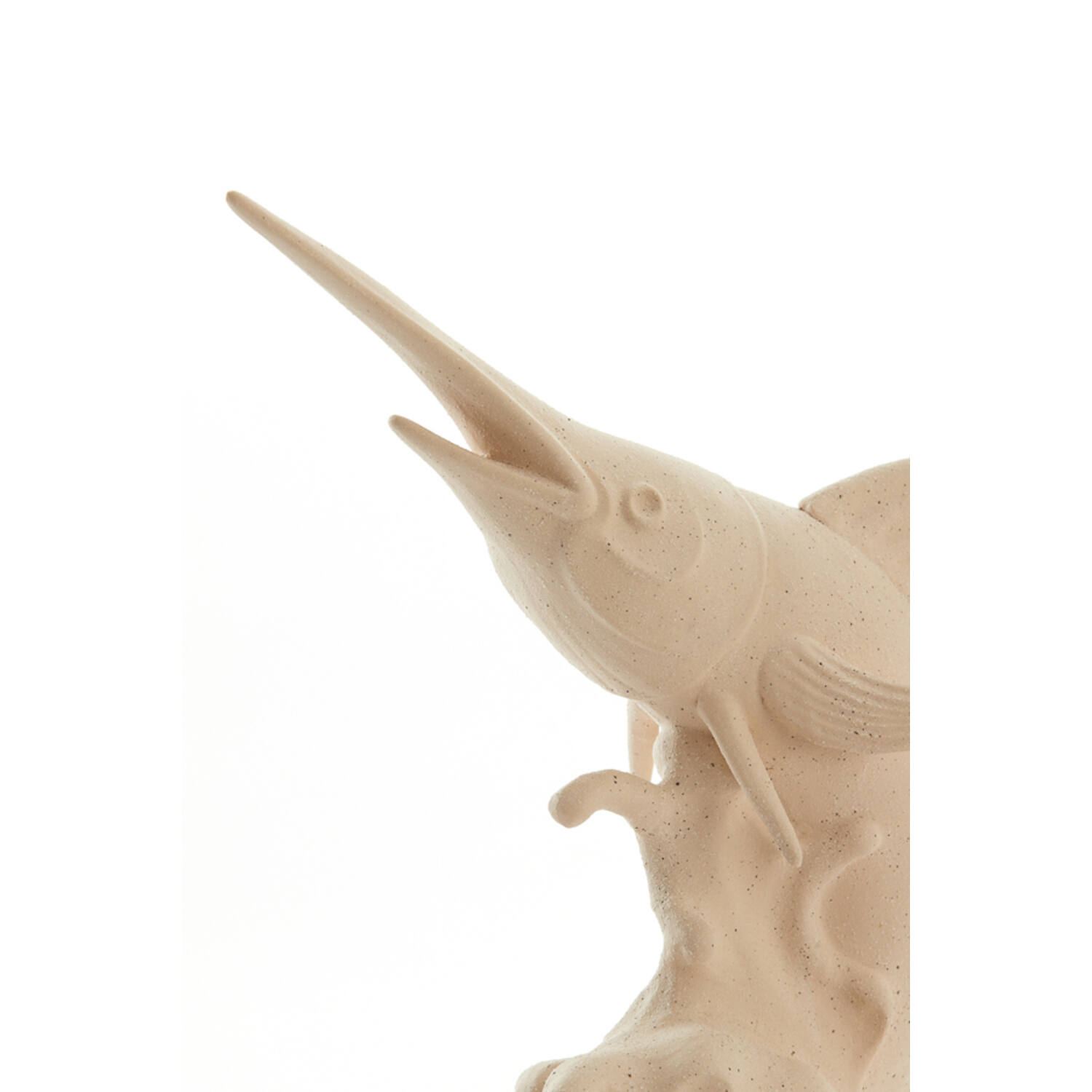 Ornament 33x16,5x43,5 cm SWORDFISH ceramics matt cream