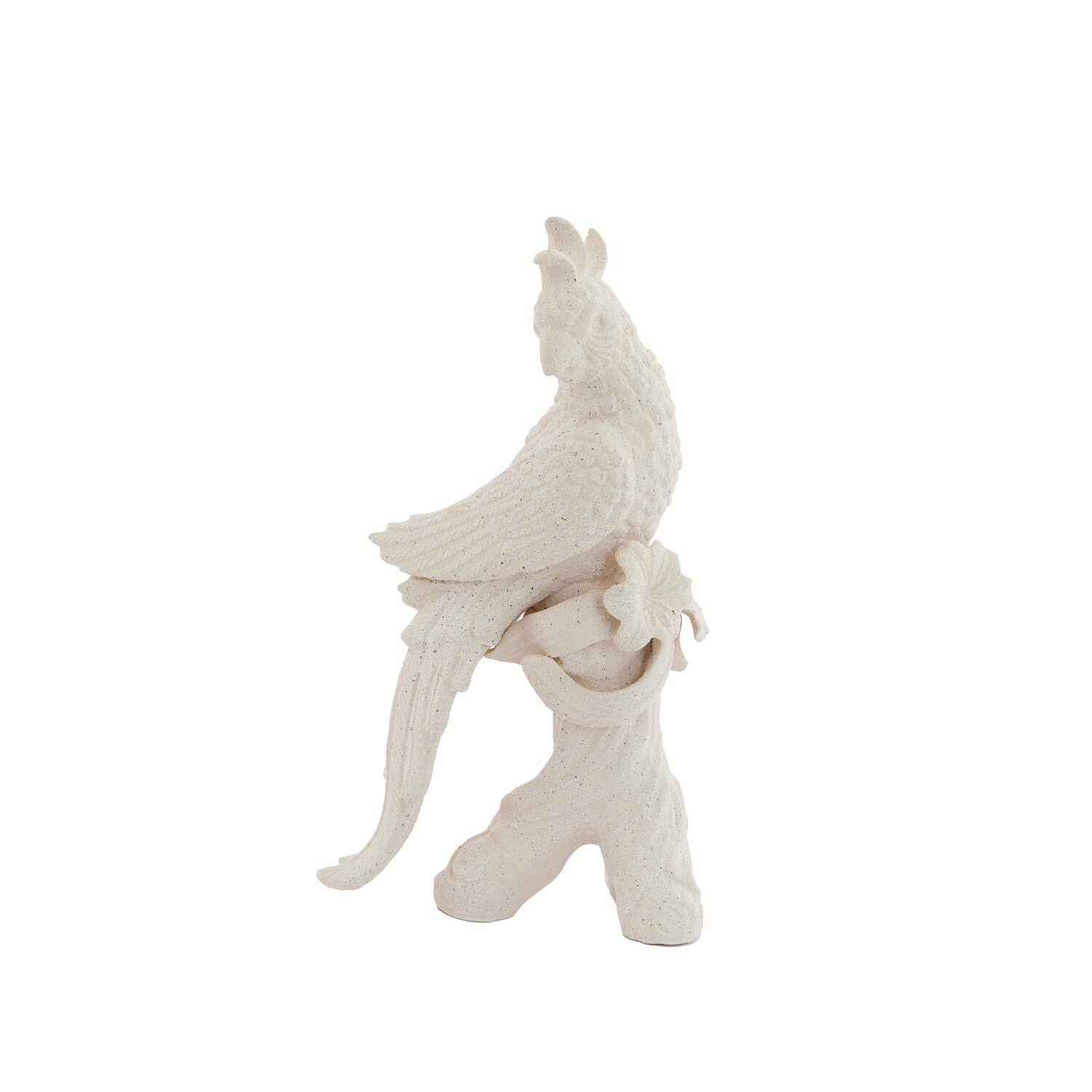 Ornament 22,5x14x39 cm BIRD keramiek mat crème