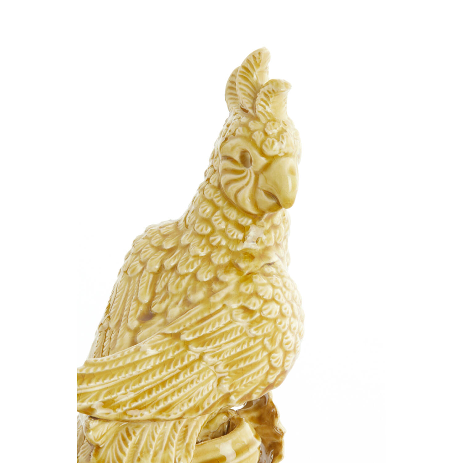 Ornament 22,5x14x39 cm BIRD ceramics ocher yellow