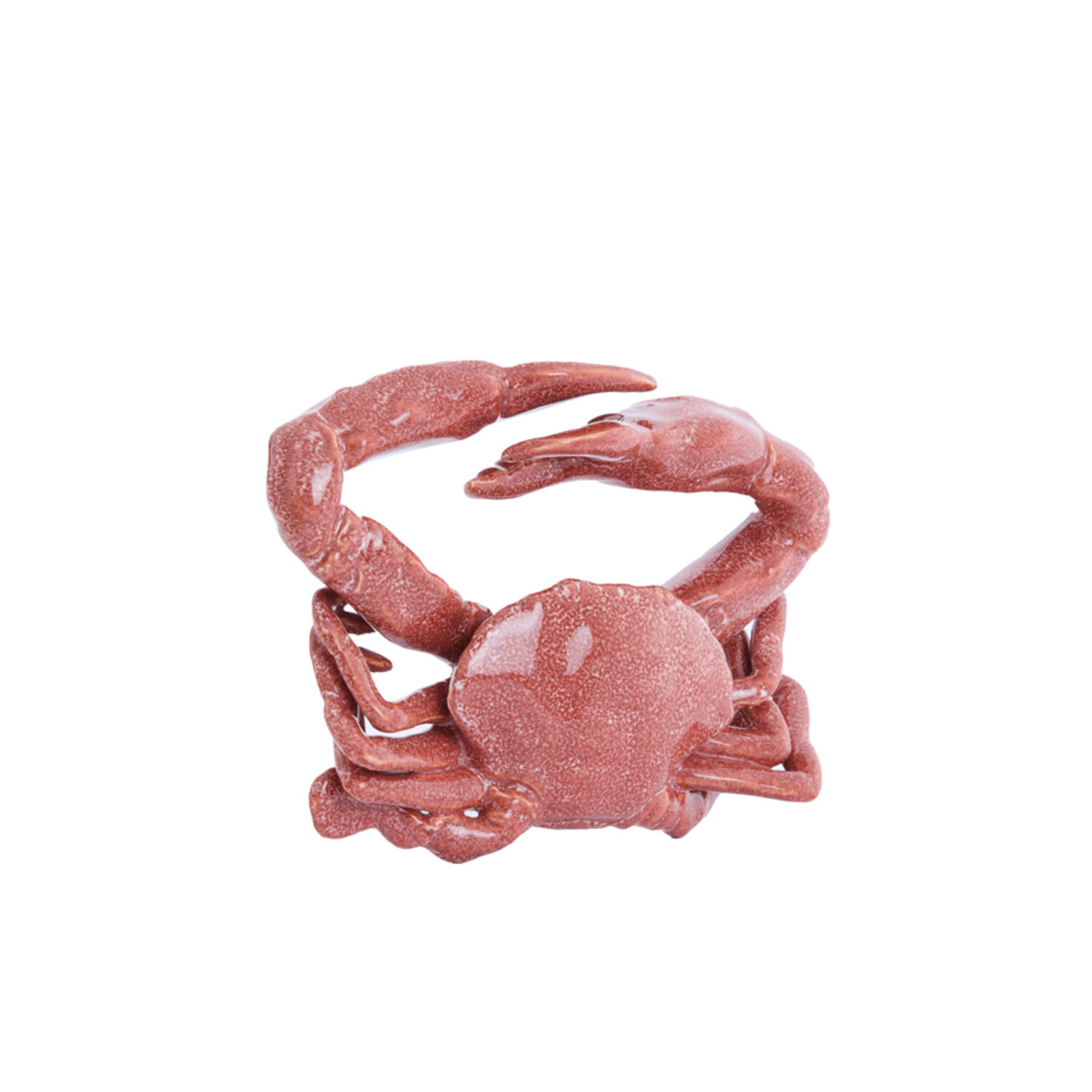 Ornament 29x29x6,5 cm CRAB keramiek koraal