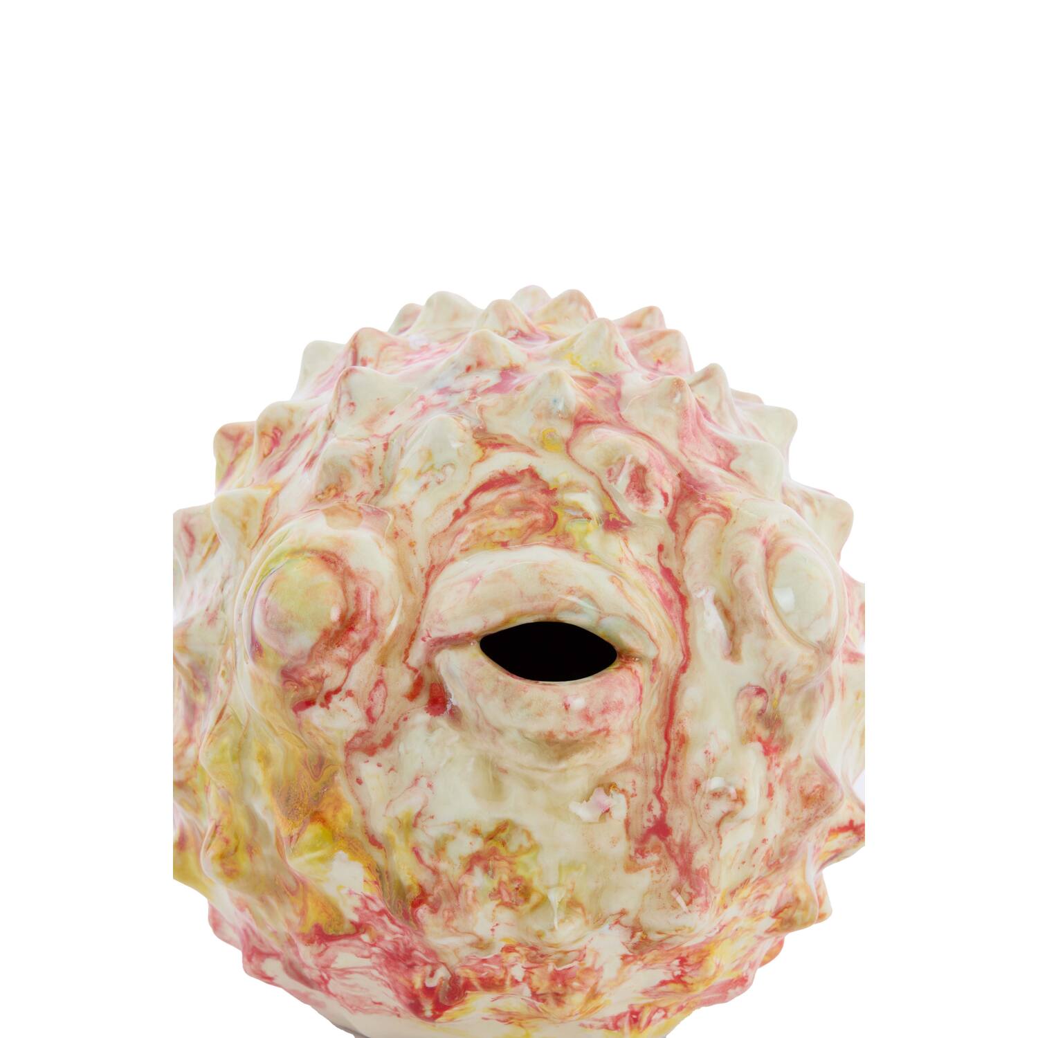 Ornament 20x11,5x11,5 cm FISH ceramics cream+red+yellow