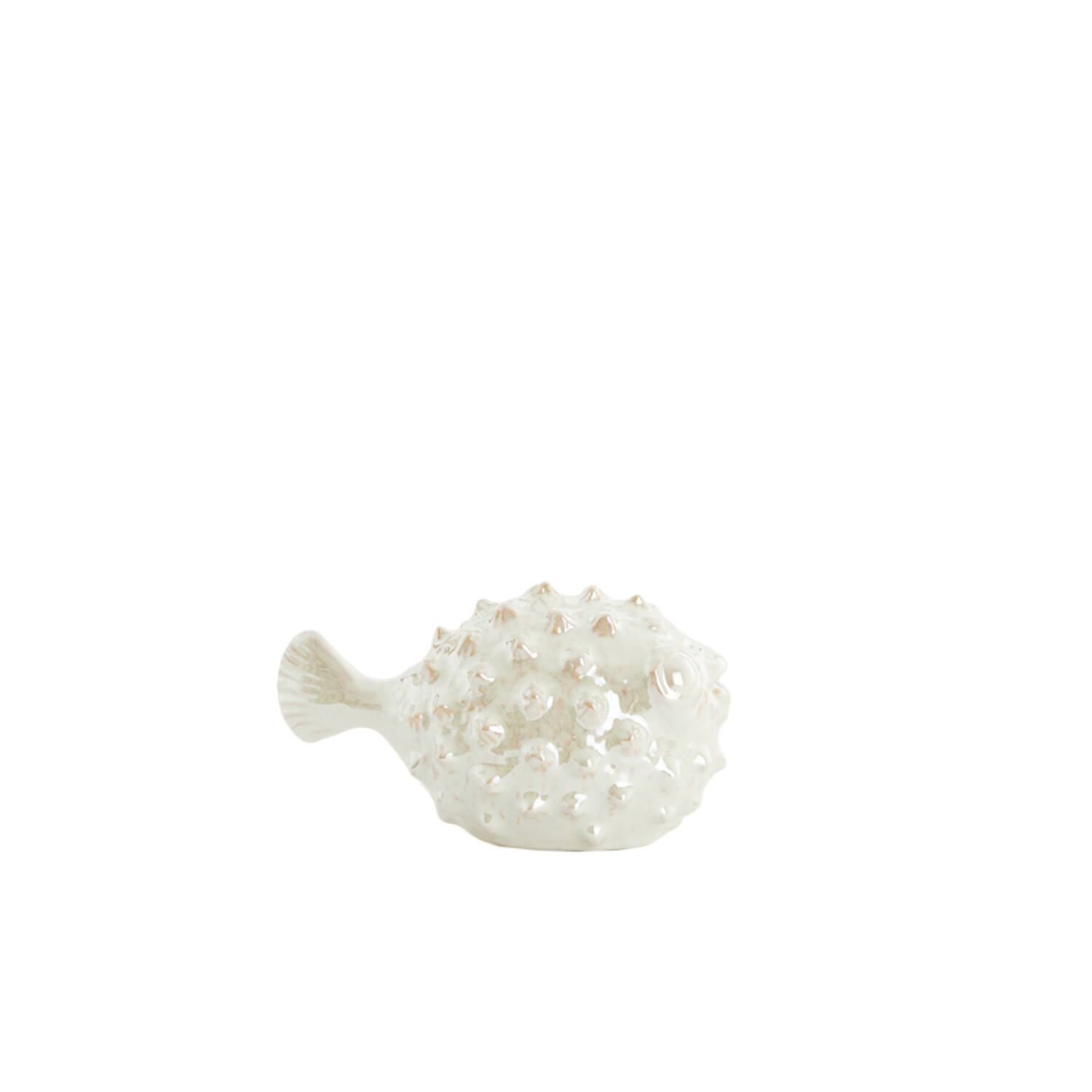 Ornament 20x11,5x11,5 cm FISH ceramics cream pearl