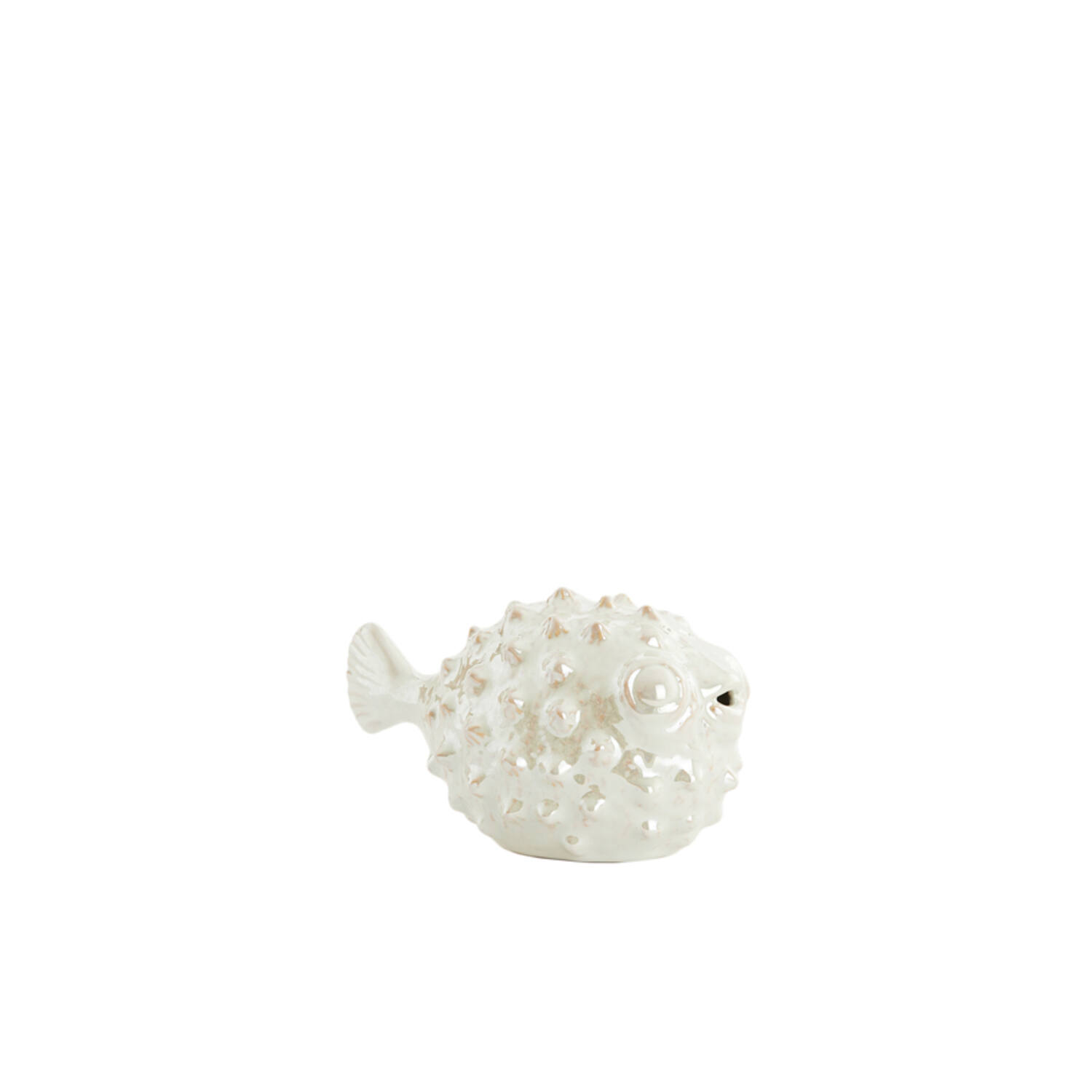 Ornament 20x11,5x11,5 cm FISH ceramics cream pearl
