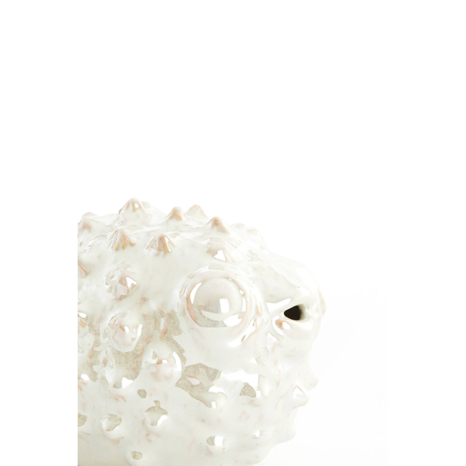 Ornament 20x11,5x11,5 cm FISH ceramics cream pearl