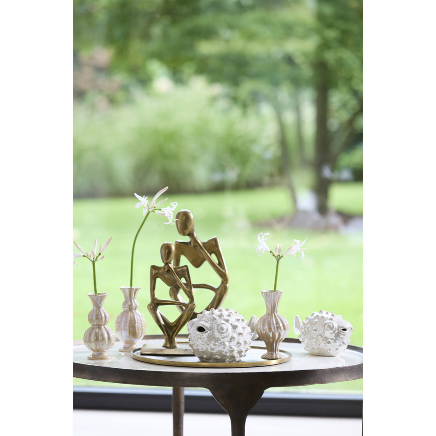 Ornament 20x11,5x11,5 cm FISH ceramics cream pearl