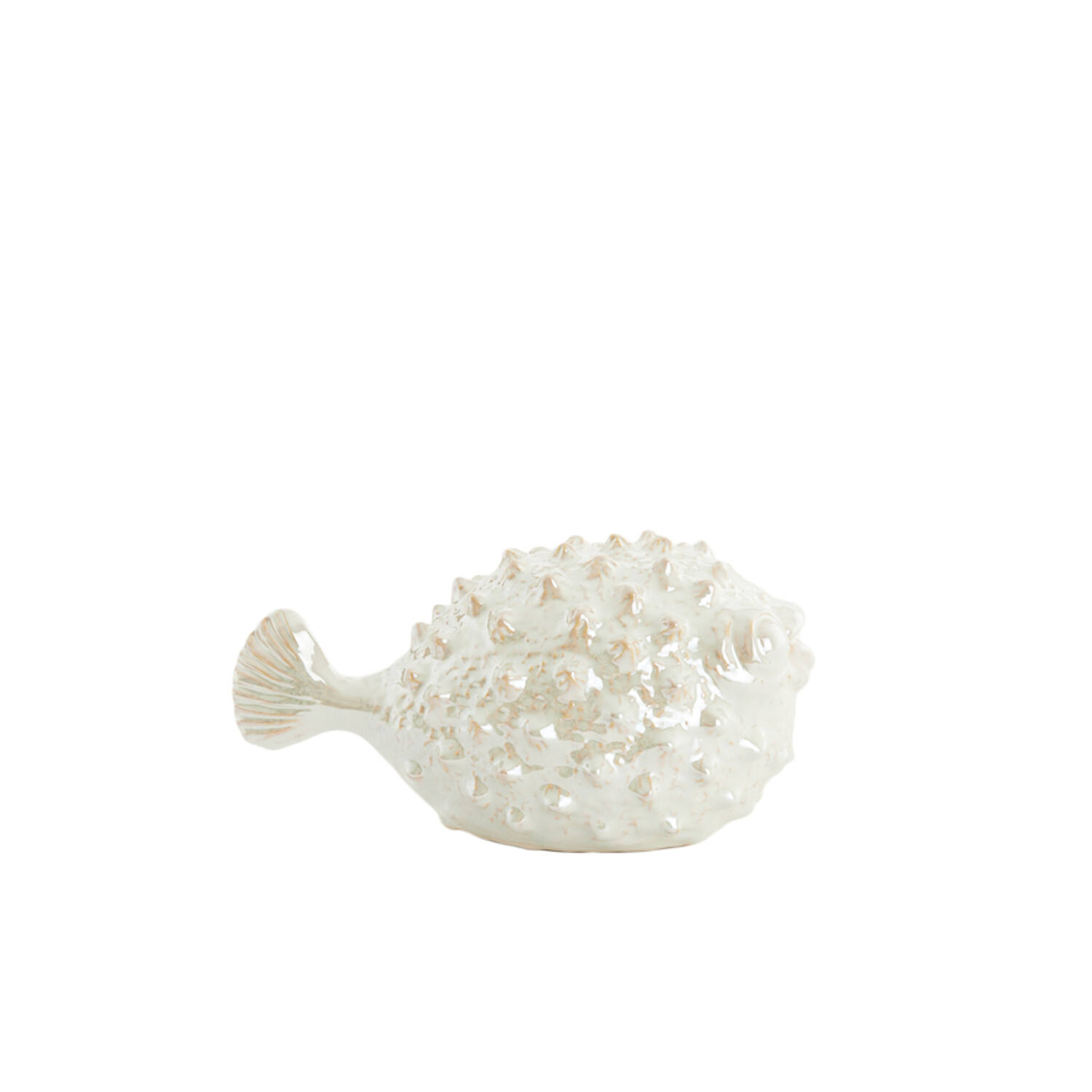 Ornament 25,5x14,5x14 cm FISH ceramics cream pearl