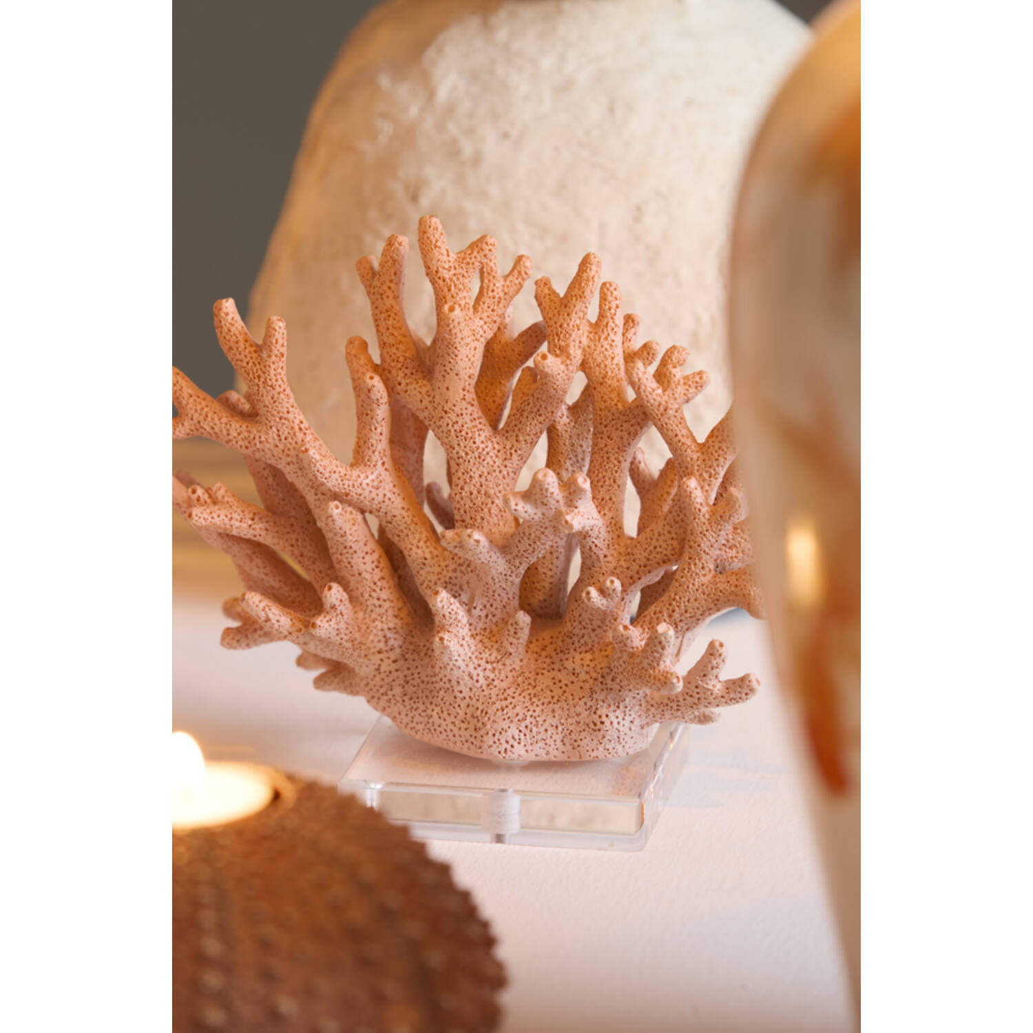 Ornament 19,5x8,5x15,5 cm CORAL licht roze