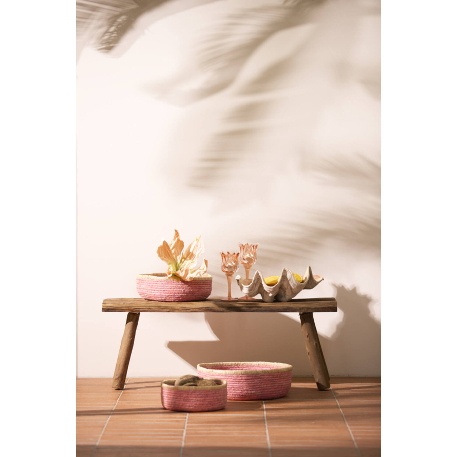 Ornament 41x25x17 cm SHELL taupe+coral