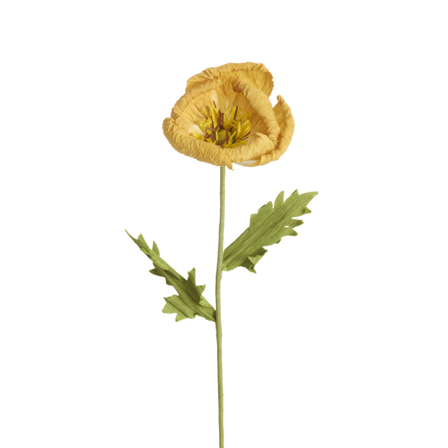 Artificial flower 15x15x57 cm CATO paper green+ocher yellow