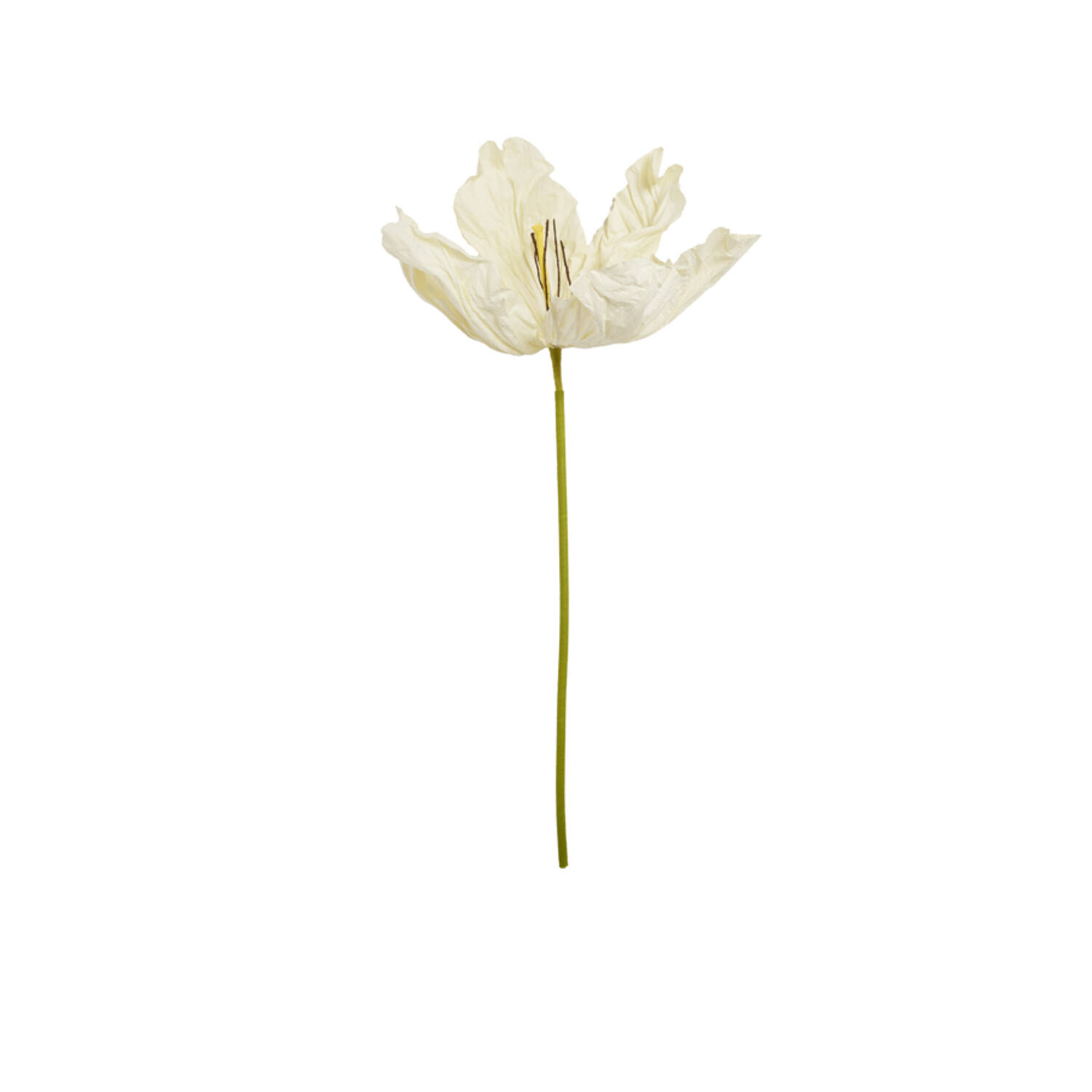 Kunstbloem 32x32x120 cm LOEK papier groen+crème