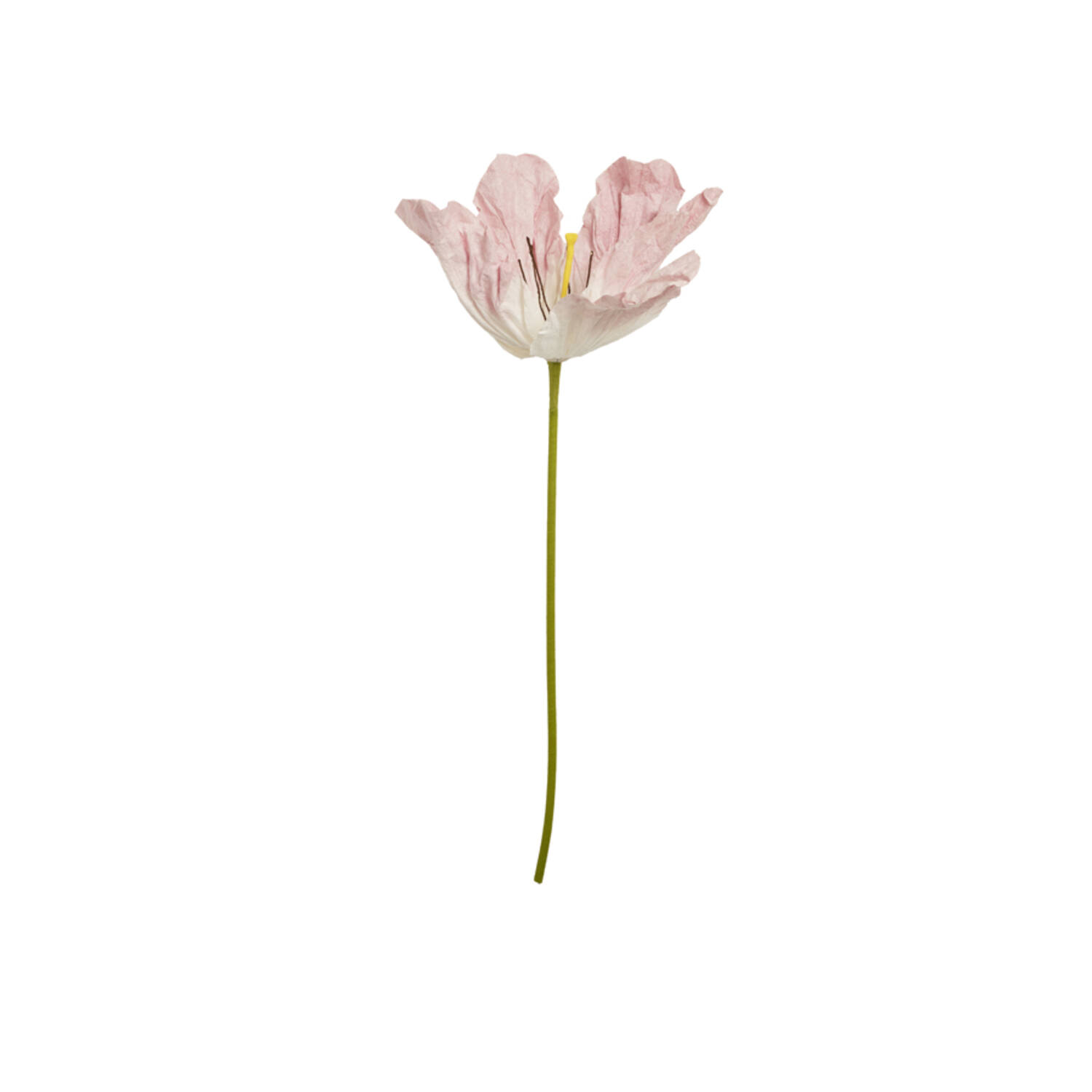 Kunstbloem 33x33x120 cm LOEK papier groen+licht roze