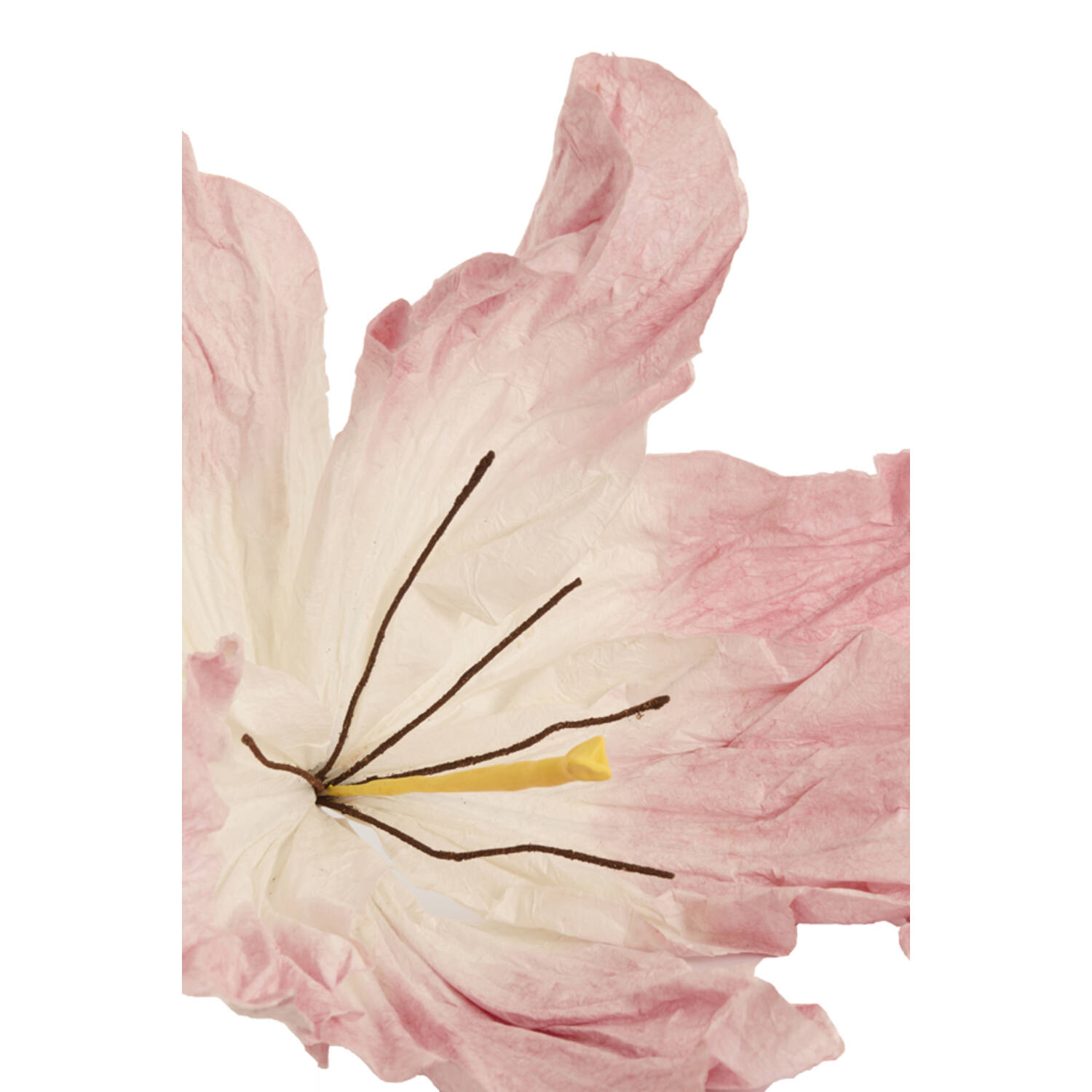 Kunstbloem 33x33x120 cm LOEK papier groen+licht roze