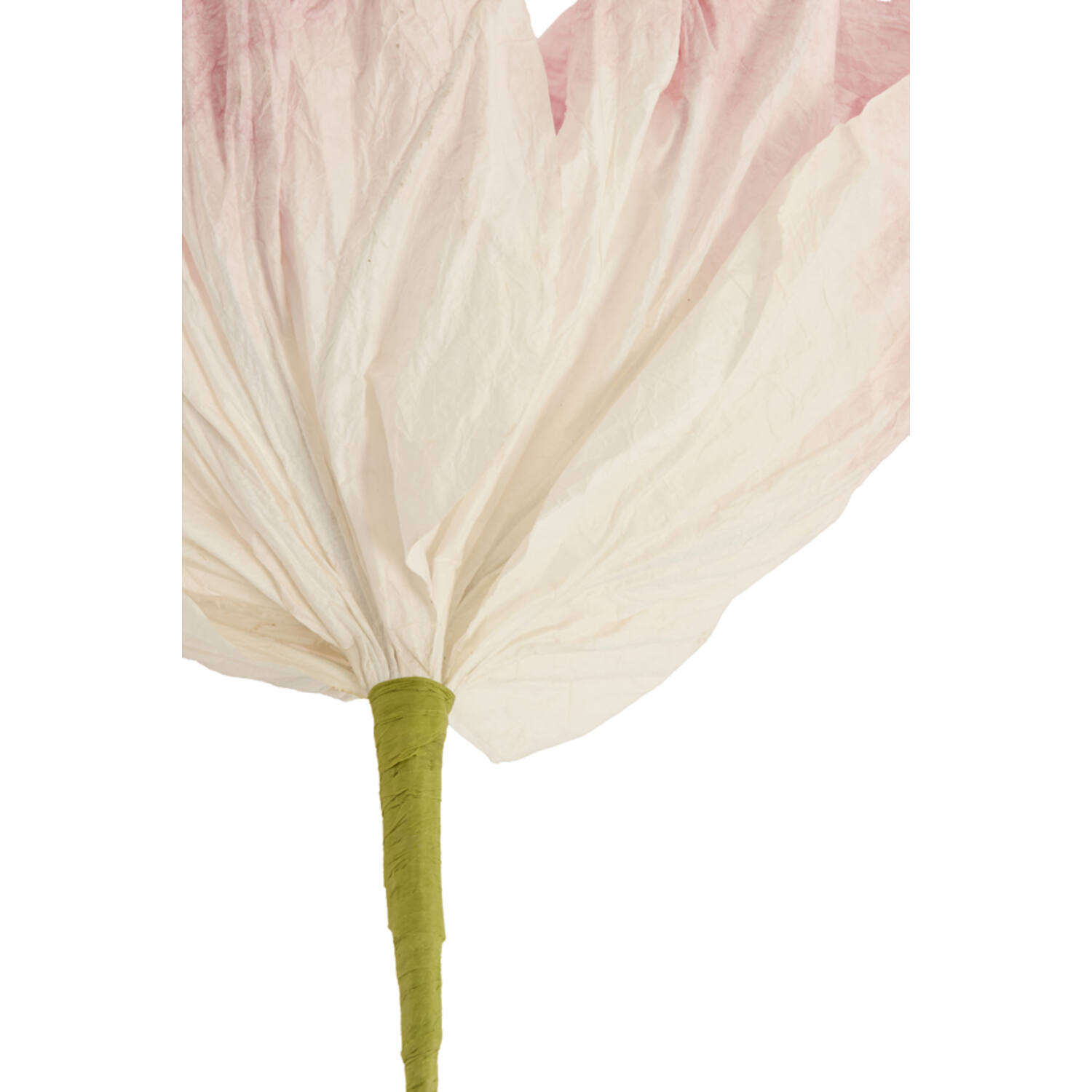 Kunstbloem 33x33x120 cm LOEK papier groen+licht roze