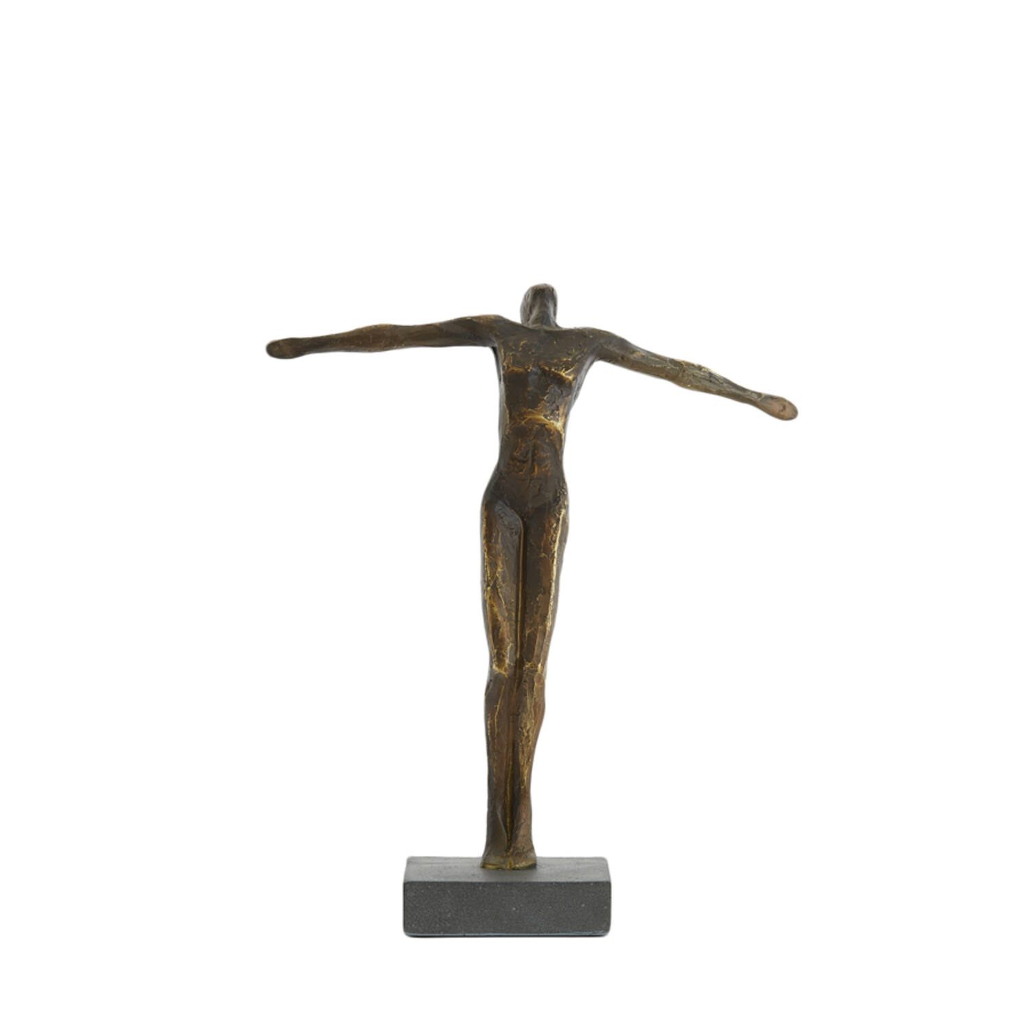 Ornament on base 29,5x9x35,5 cm JIP antique bronze+matt blck