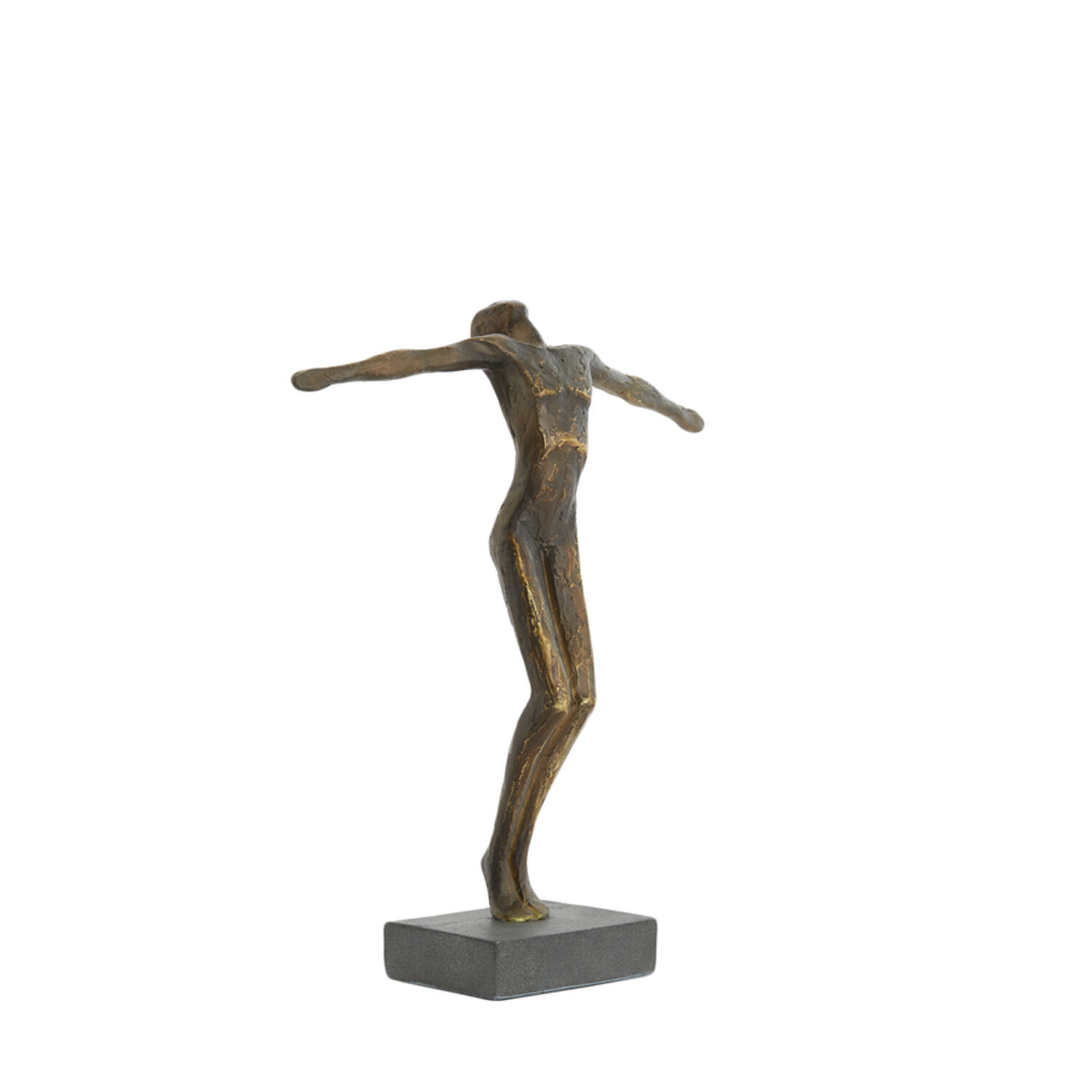 Ornament on base 29,5x9x35,5 cm JIP antique bronze+matt blck
