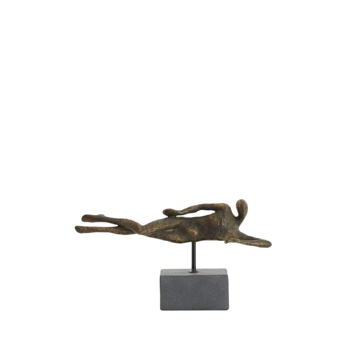 Ornament on base 35x8x19 cm PETE antique bronze+matt black