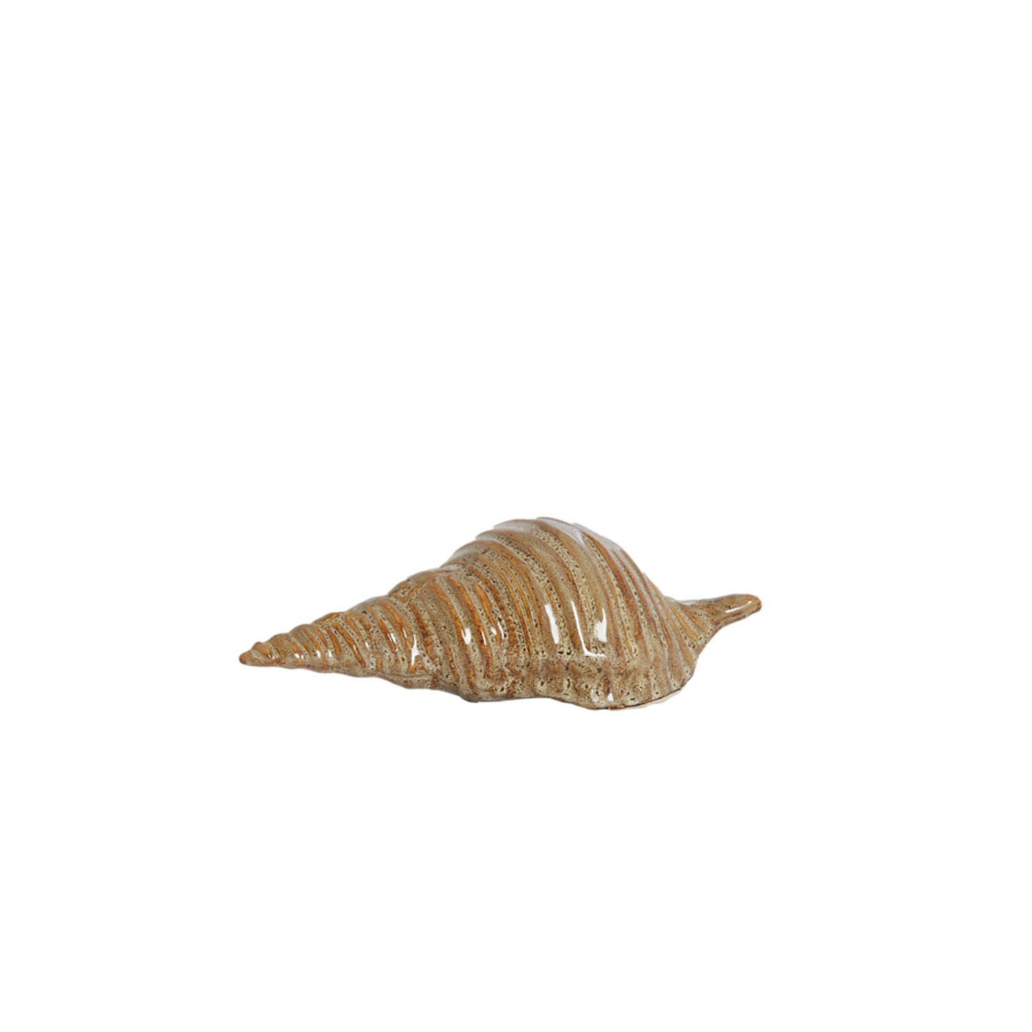 Ornament 23x9,5x7,5 cm SHELL ceramics brown