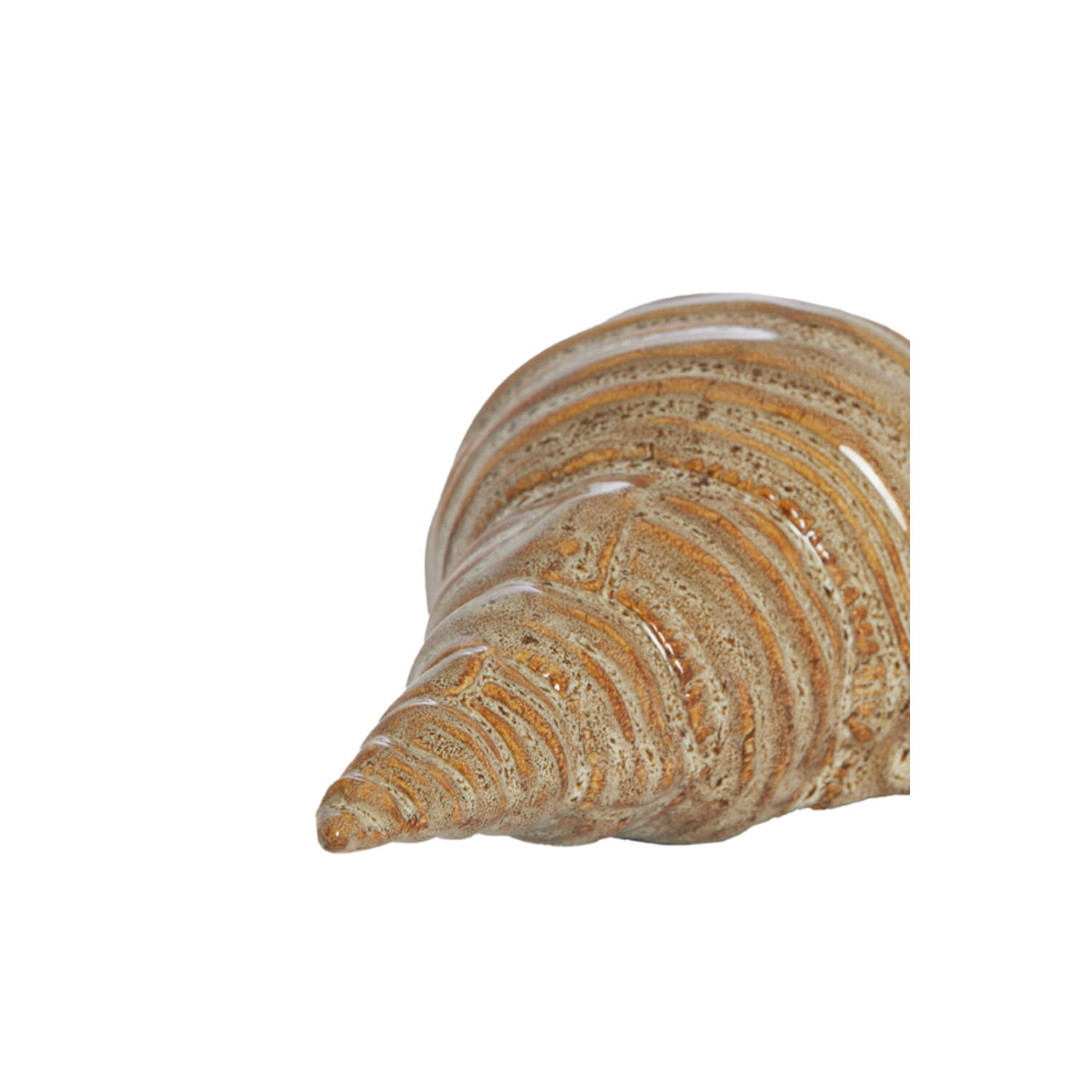 Ornament 23x9,5x7,5 cm SHELL ceramics brown