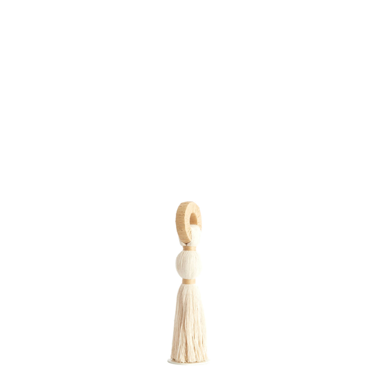 Ornament Ø9x33 cm YAVIZA cream+raffia natural