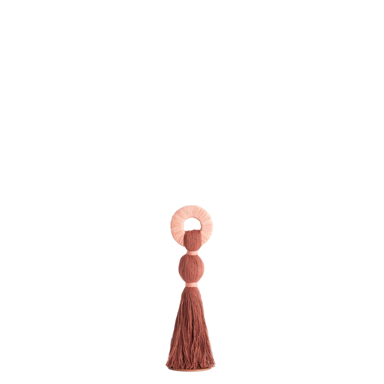 Ornament Ø9x33 cm YAVIZA terra+raffia light pink