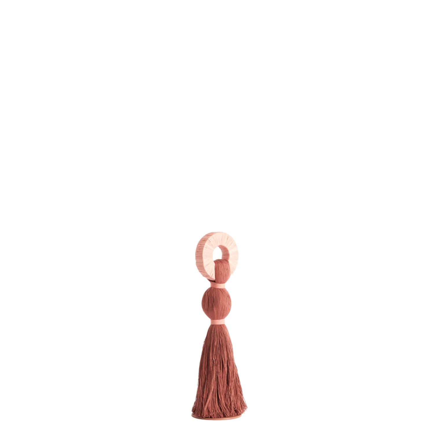 Ornament Ø9x33 cm YAVIZA terra+raffia light pink