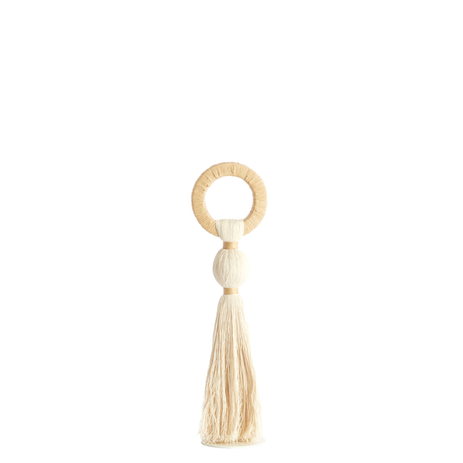 Ornament Ø11x47 cm YAVIZA cream+raffia natural