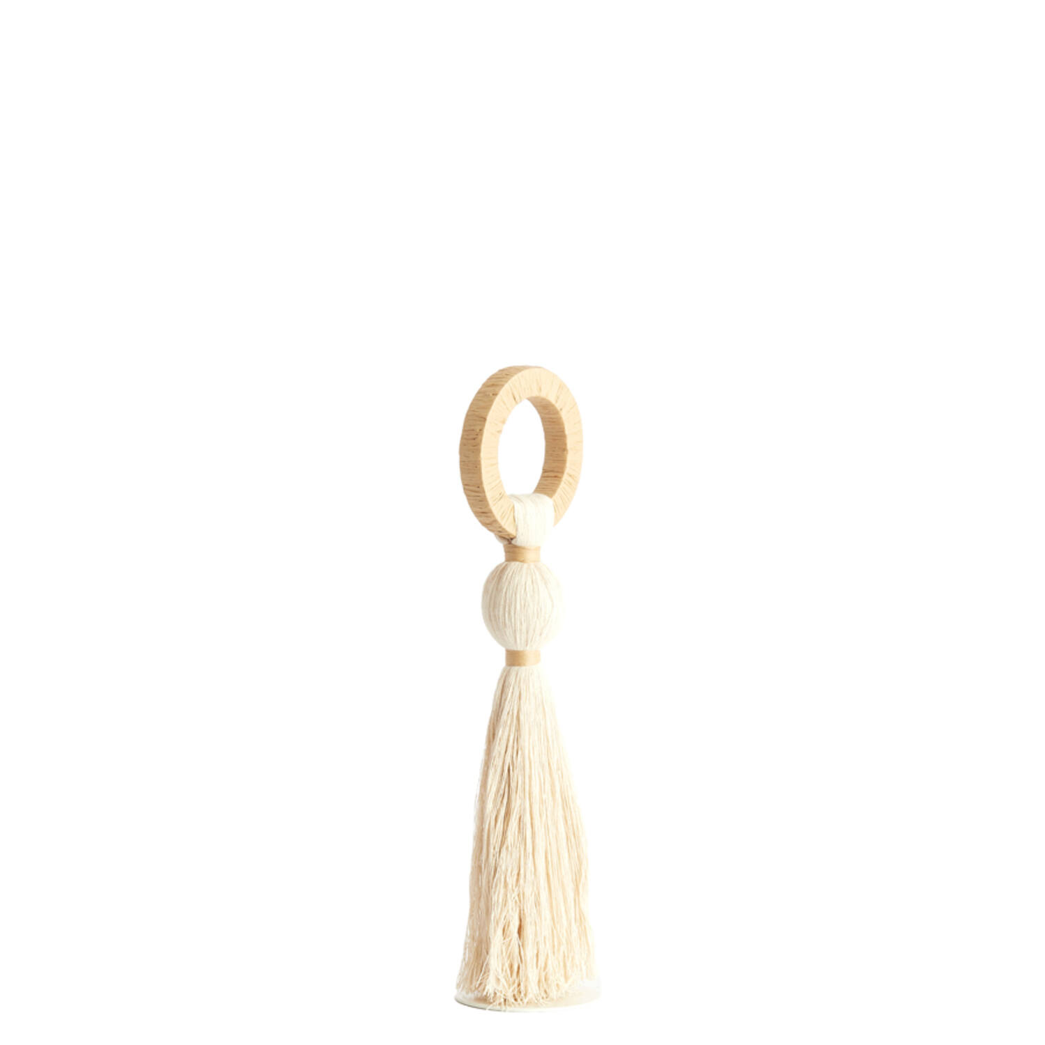 Ornament Ø11x47 cm YAVIZA cream+raffia natural