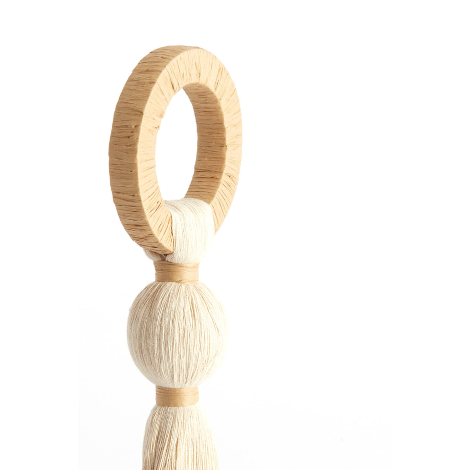 Ornament Ø11x47 cm YAVIZA cream+raffia natural