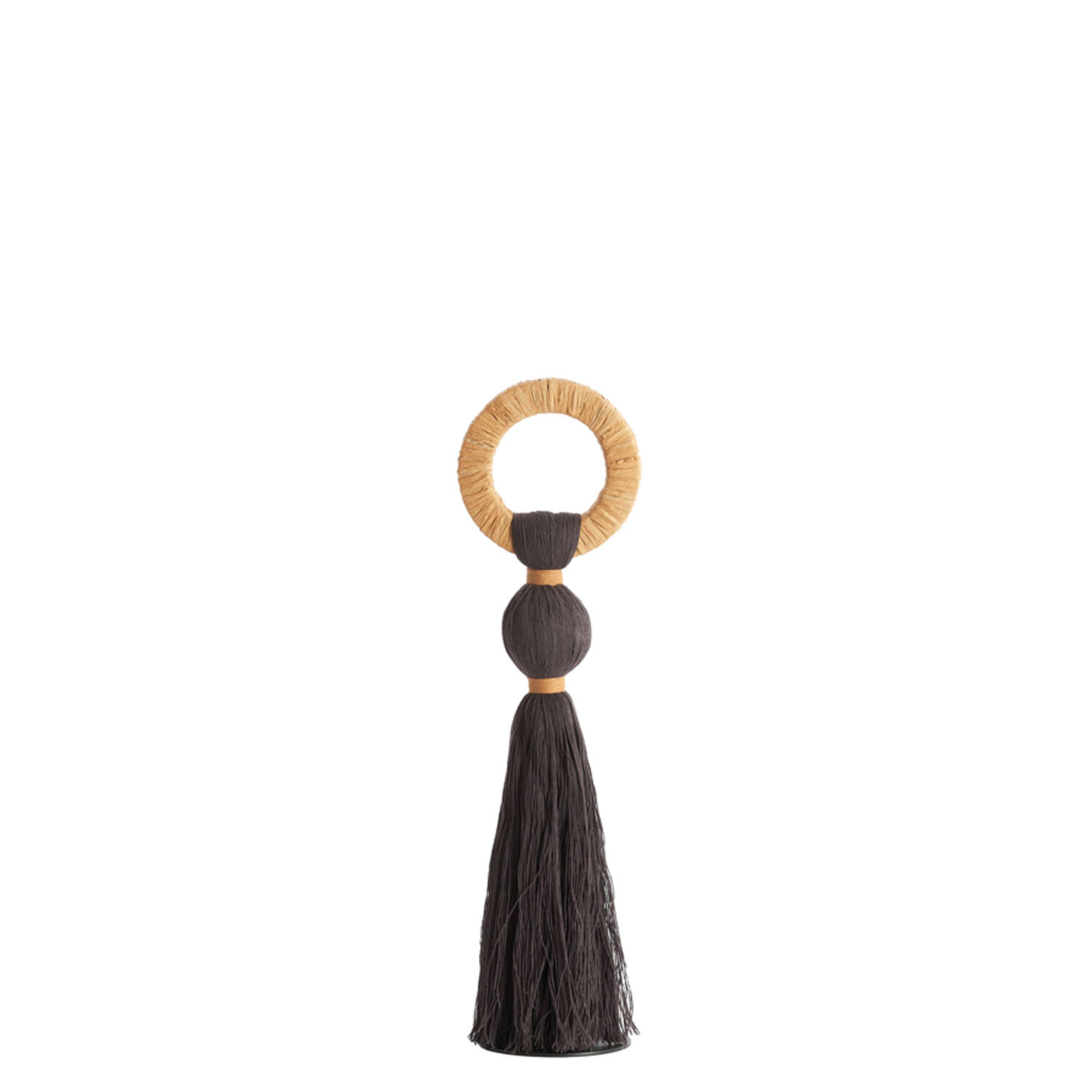 Ornament Ø11x47 cm YAVIZA dark brown+raffia sand