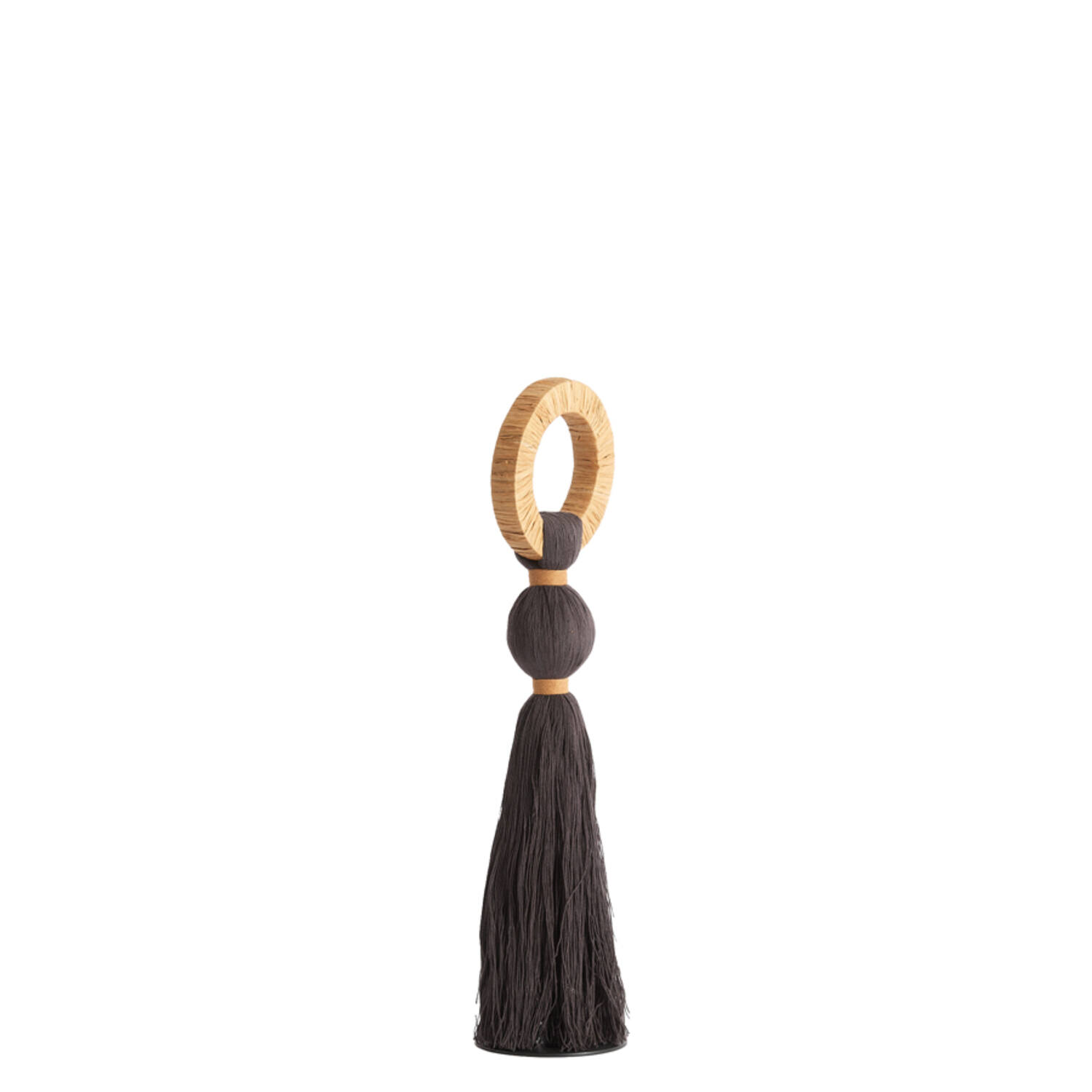 Ornament Ø11x47 cm YAVIZA dark brown+raffia sand