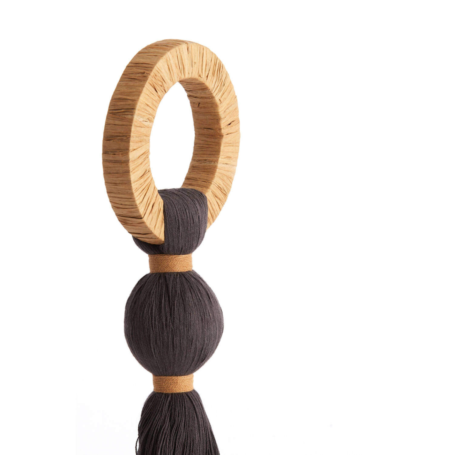 Ornament Ø11x47 cm YAVIZA dark brown+raffia sand