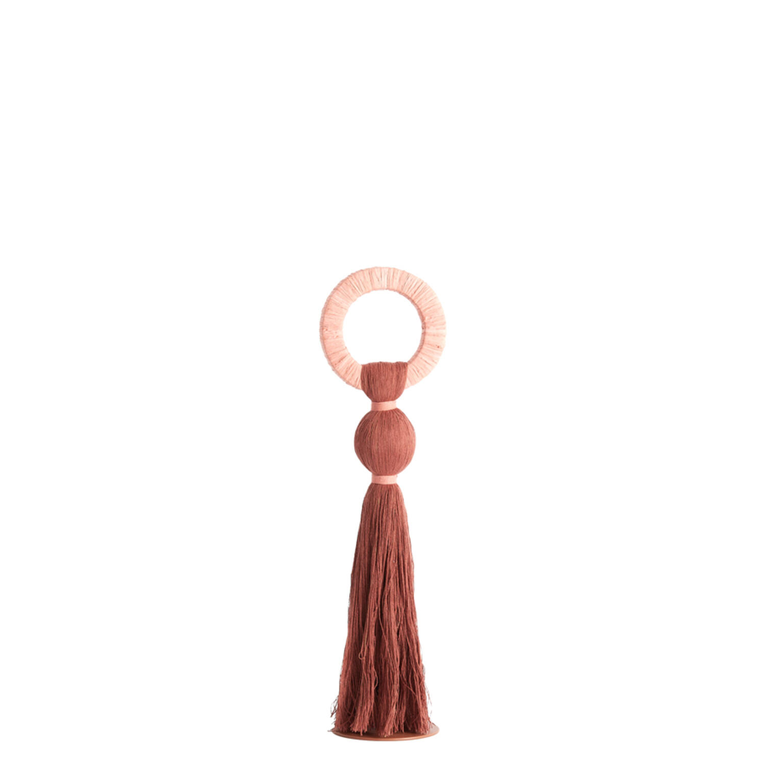 Ornament Ø11x47 cm YAVIZA terra+raffia light pink